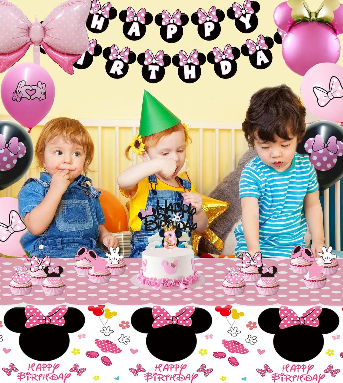 Mouse head foil balloons for Pink Mouse party