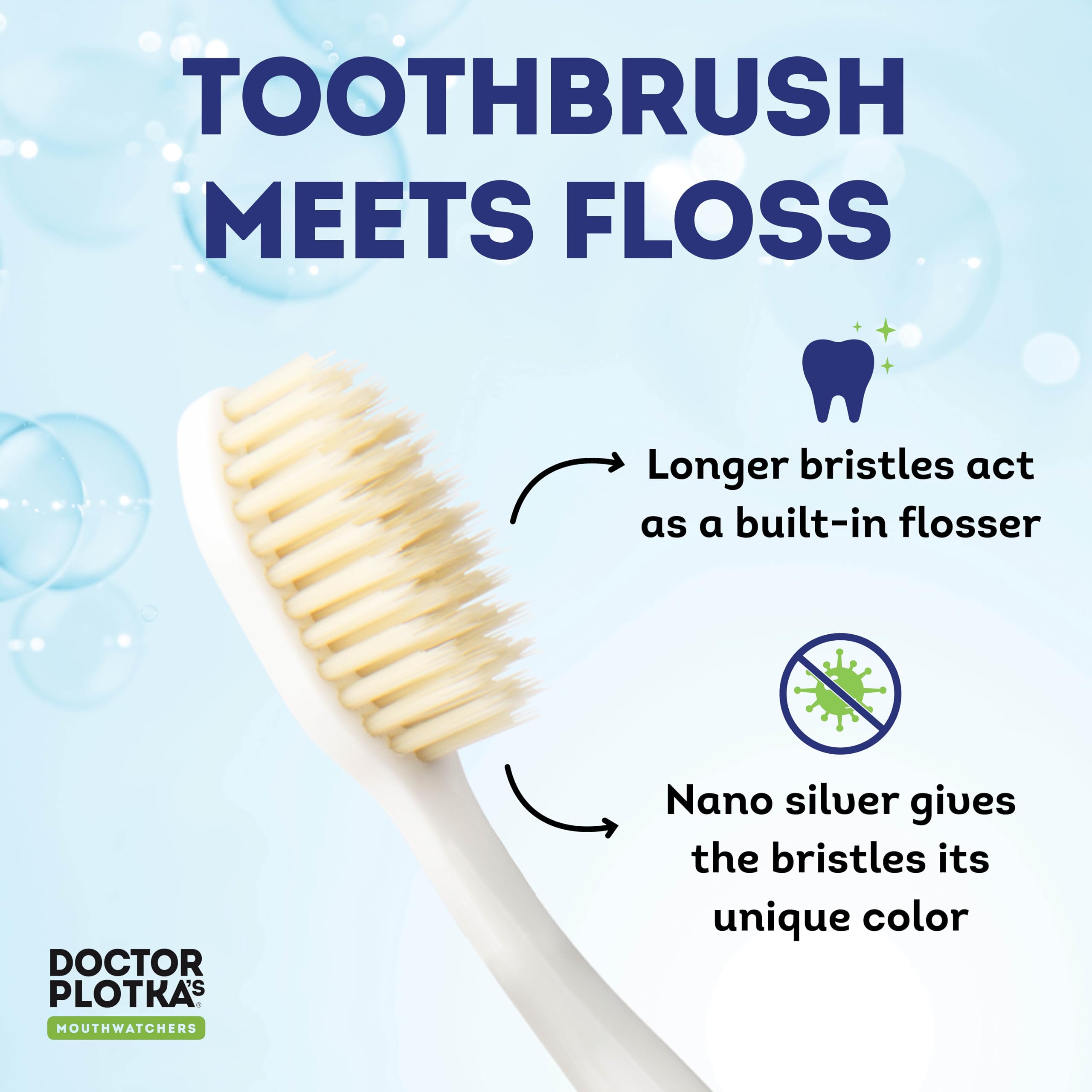 Soft bristle toothbrush for sensitive teeth close up