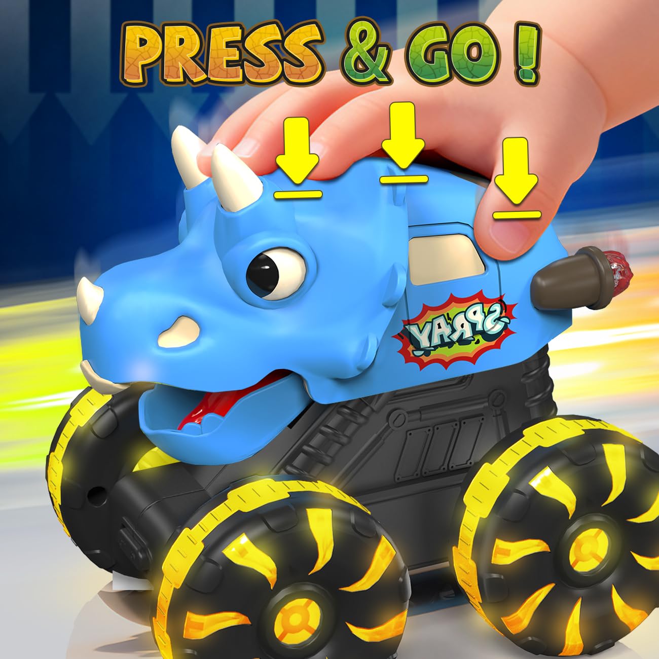 Durable toddler dinosaur toy trucks suitable for ages 1-7
