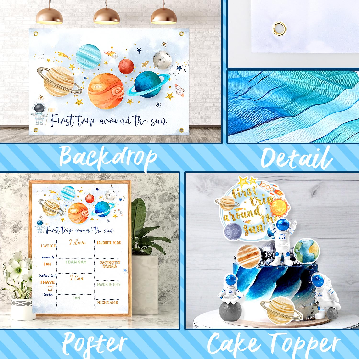 MOVINPE space themed backdrops and tablecloth