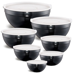 Moxinox Black Mixing Bowls set of 7 stainless steel with airtight lids