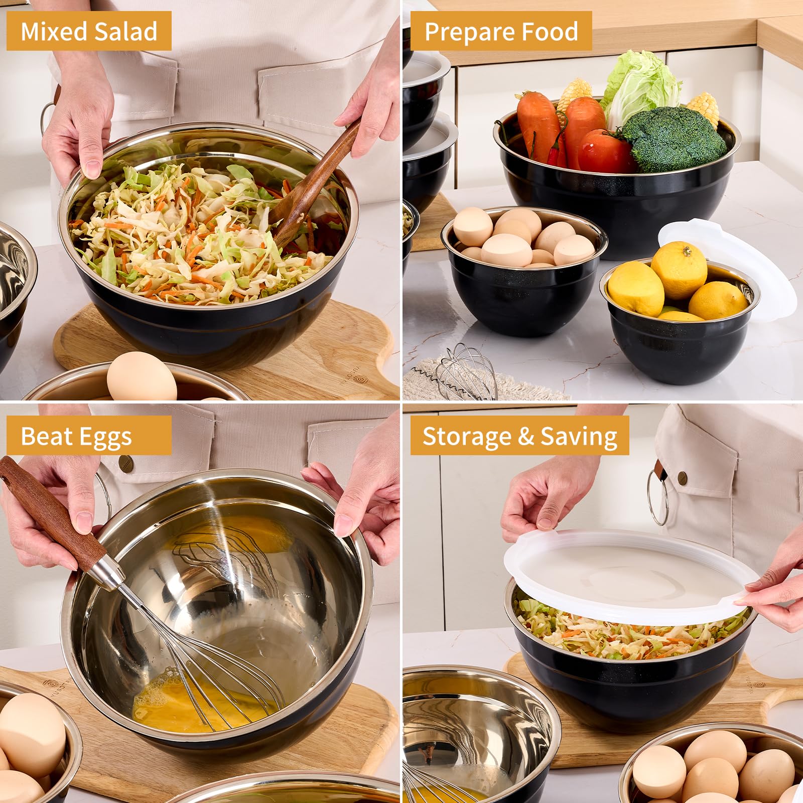 Deepening basin for mixing in Moxinox bowls with lids