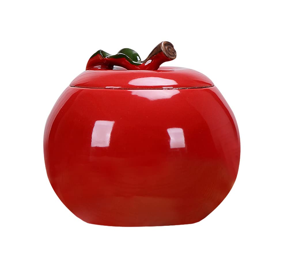 Mozacona ceramic apple shape sugar bowl with lid front view