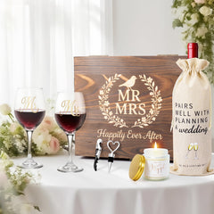 Premium Mr and Mrs wine glasses set of 2