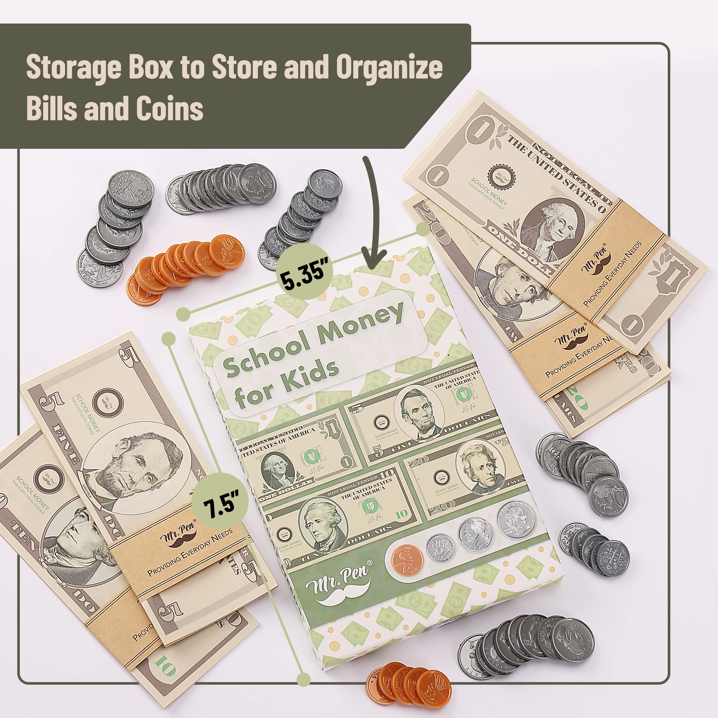 Educational money learning set for homeschool and classroom