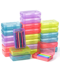 Mr Pen Plastic Pencil Case Box 24 Pack transparent storage boxes set