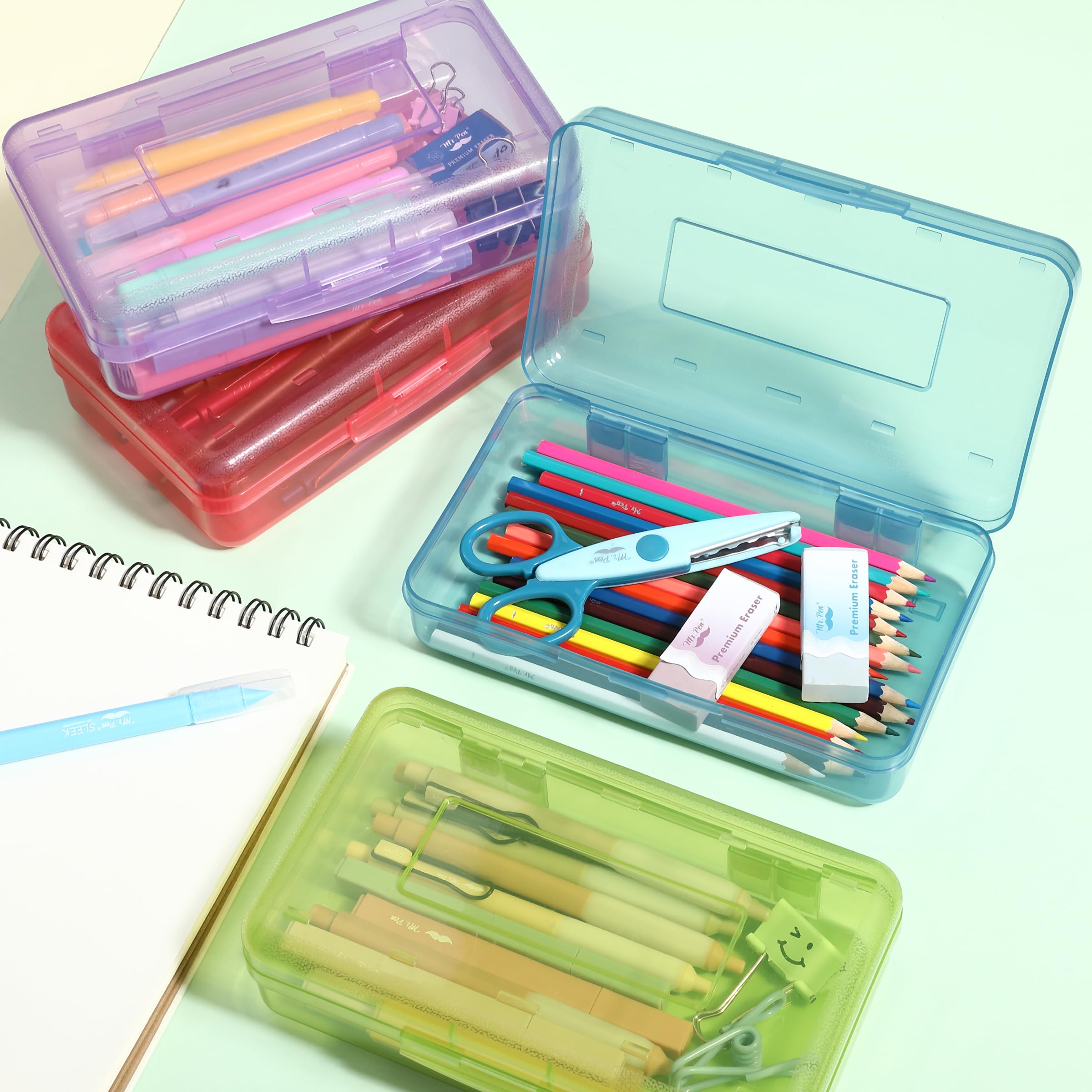 Secure snap tight lids on Mr Pen pencil case boxes