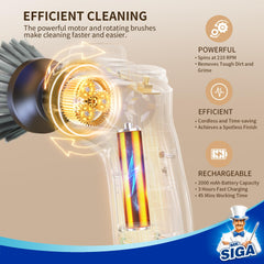 MR.SIGA scrubber spinning at 210 RPM