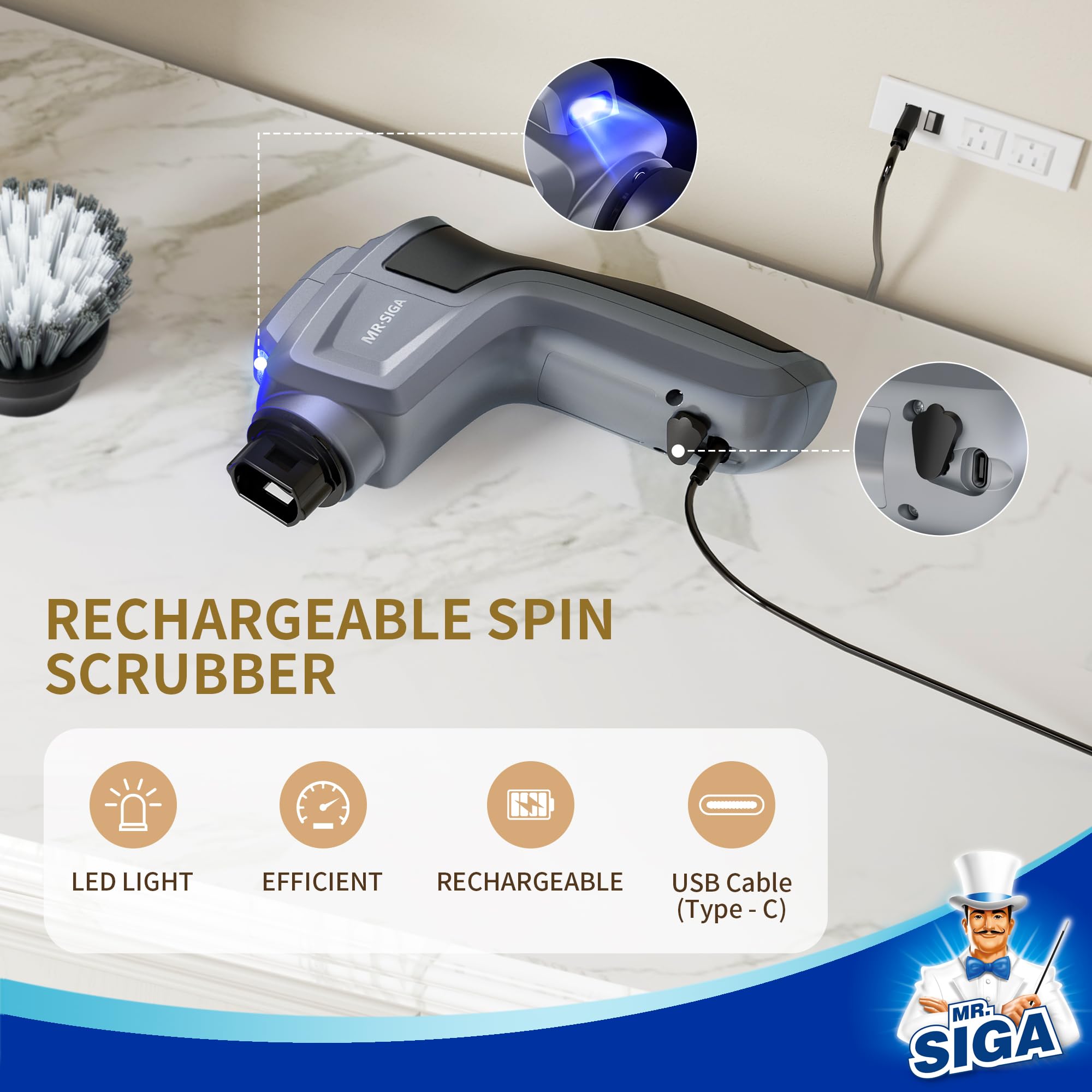 MR.SIGA kitchen and bathroom cleaning device image pack