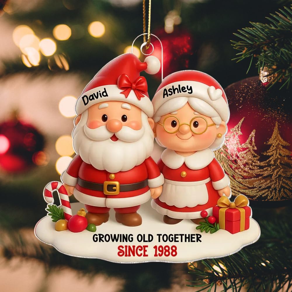 Personalized with names and since year Santa Claus ornament