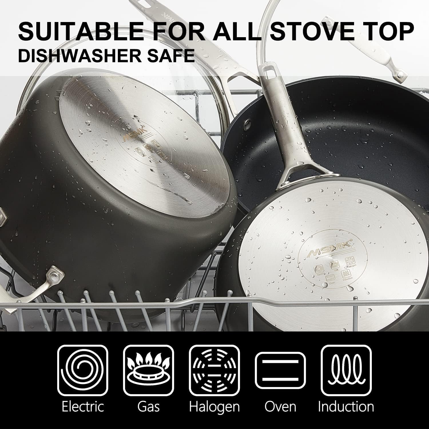 MSMK comfortable grip saucepan with lid