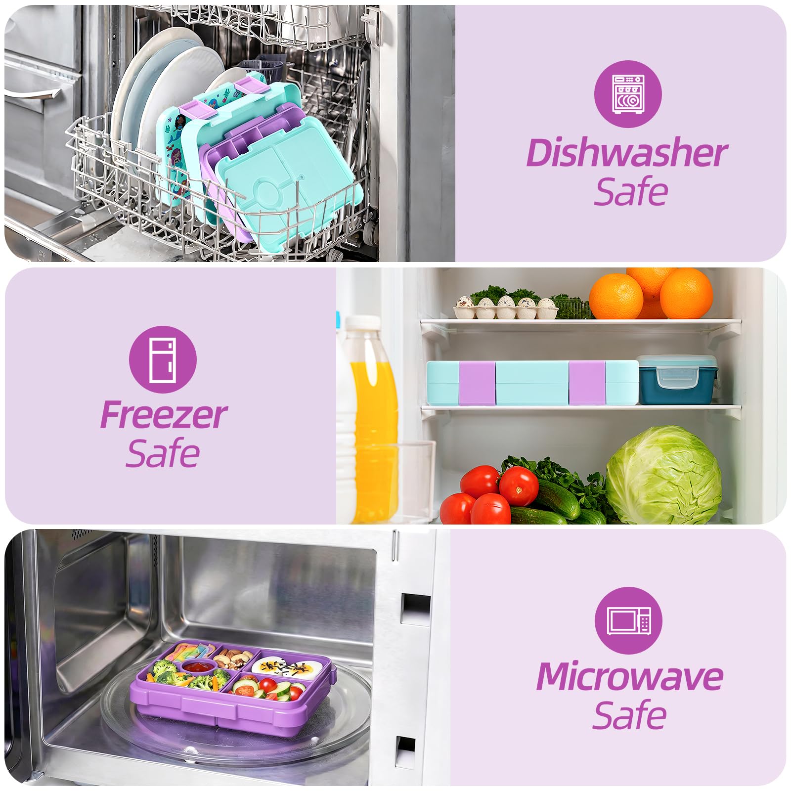 Removable inner tray for easy heating and cleaning in MSSWFSG lunch box