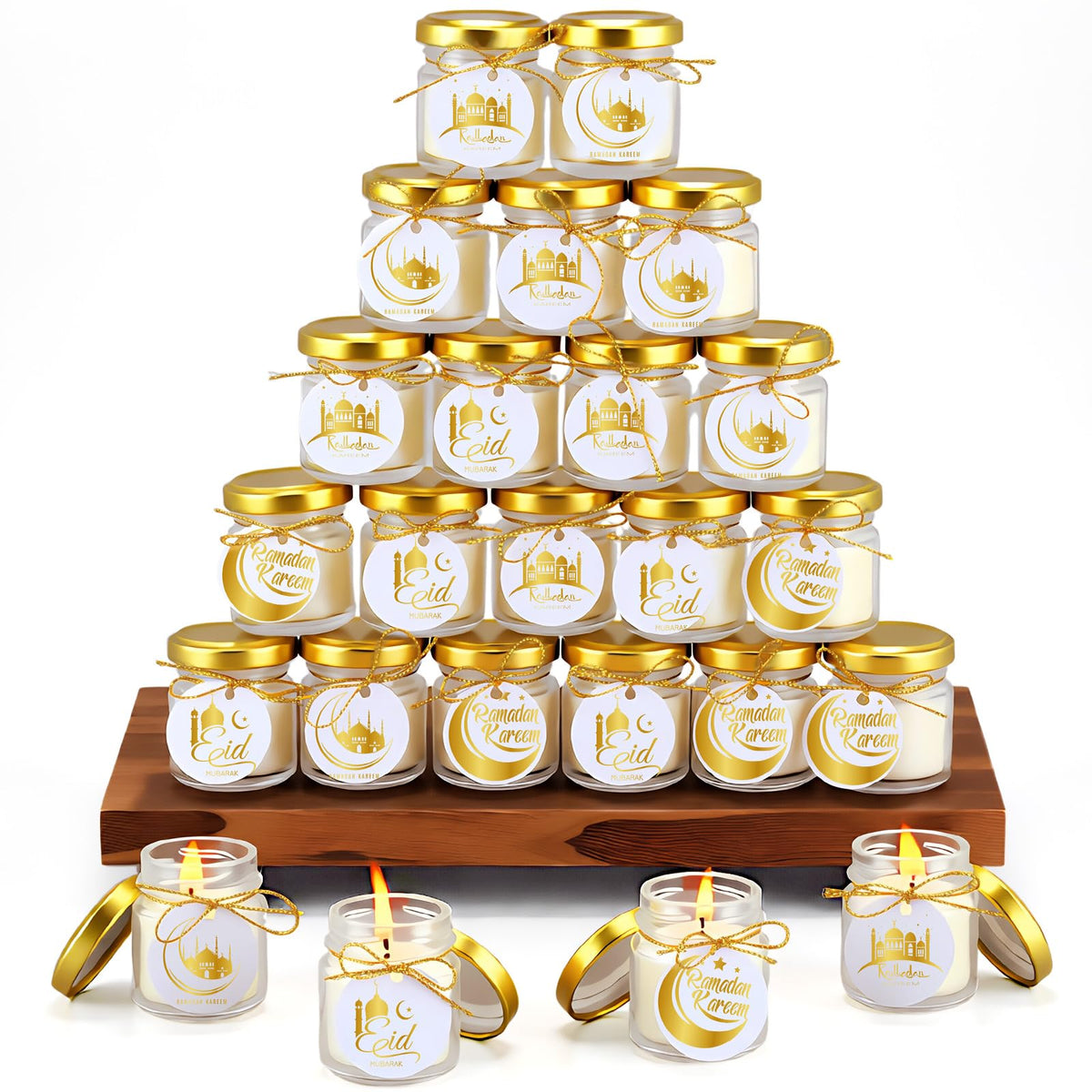 MTLEE 24 pack Ramadan scented soy candles for Eid celebrations
