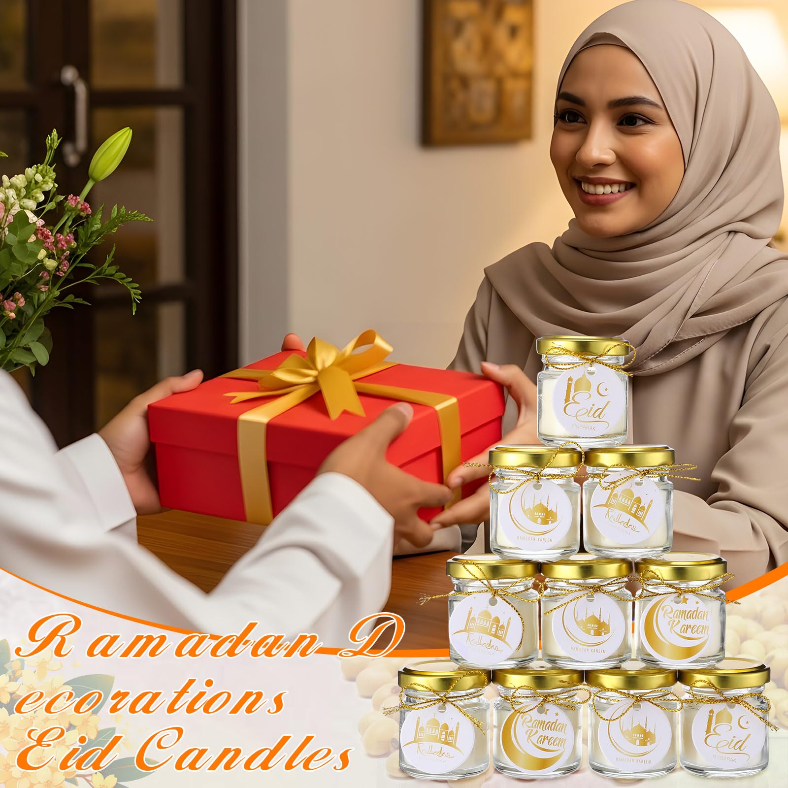 Gift-ready Eid Ramadan candle set for family and friends