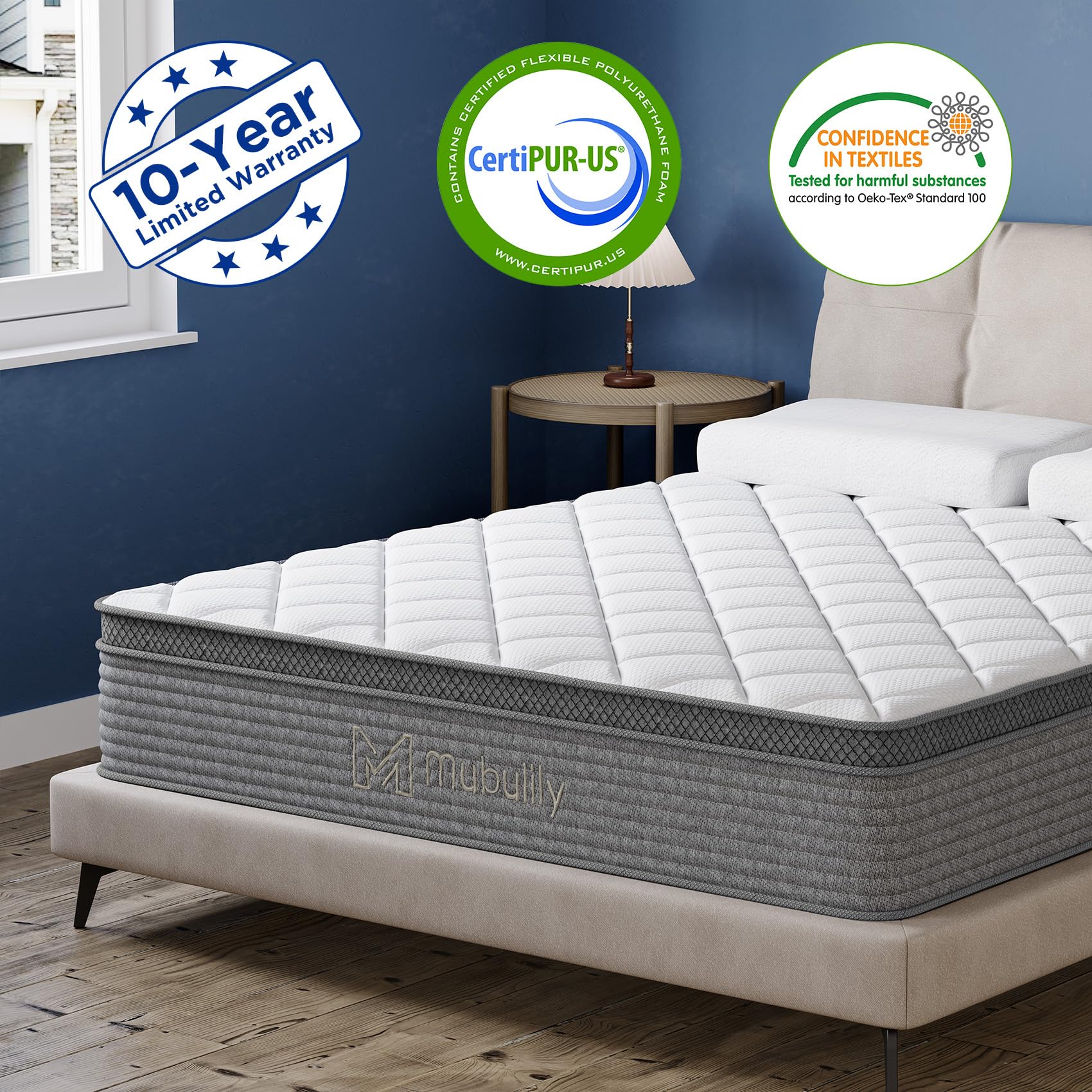 Hybrid memory foam layer in Mubulily Full Mattress