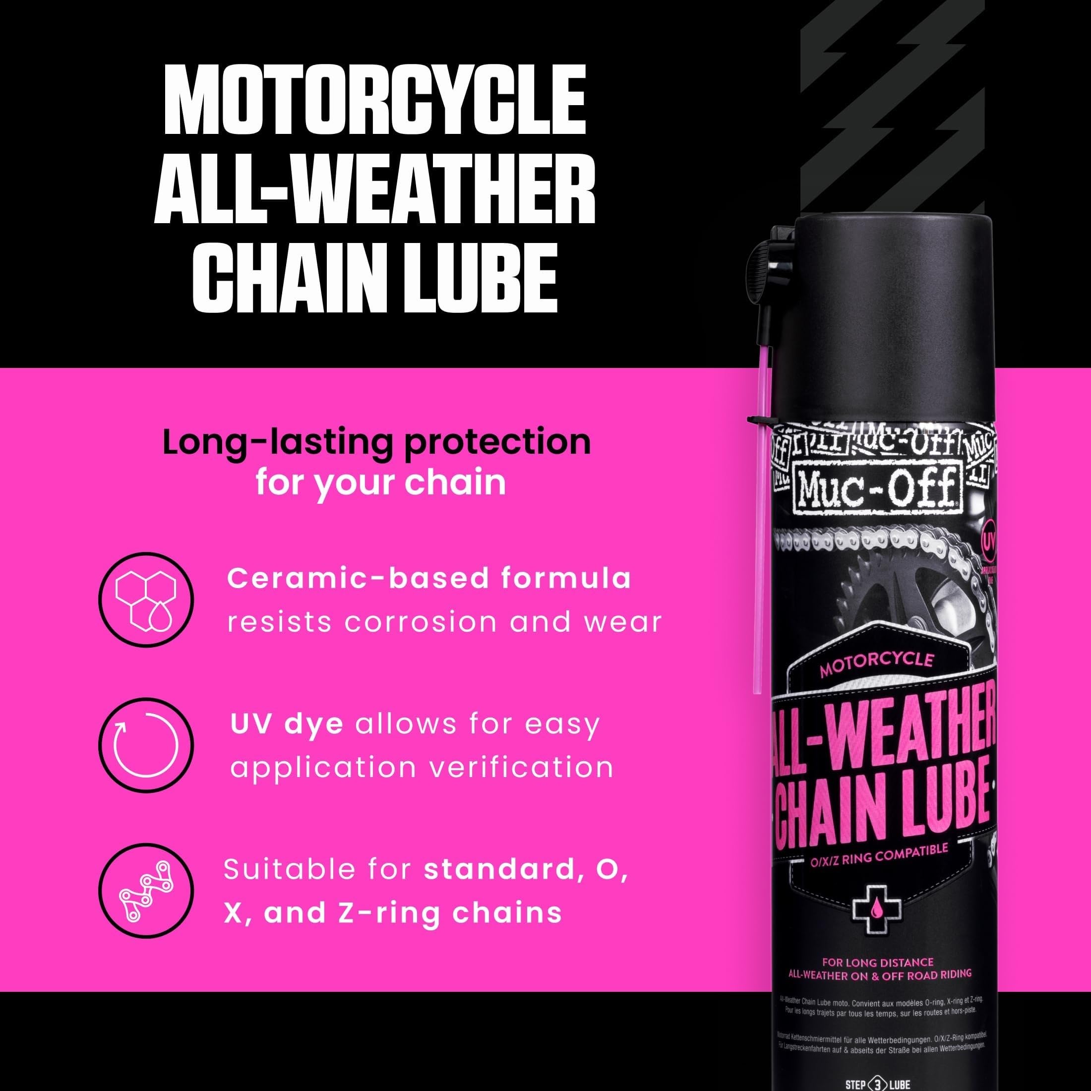 Muc-Off All-Weather Motorcycle Chain Lube packaging