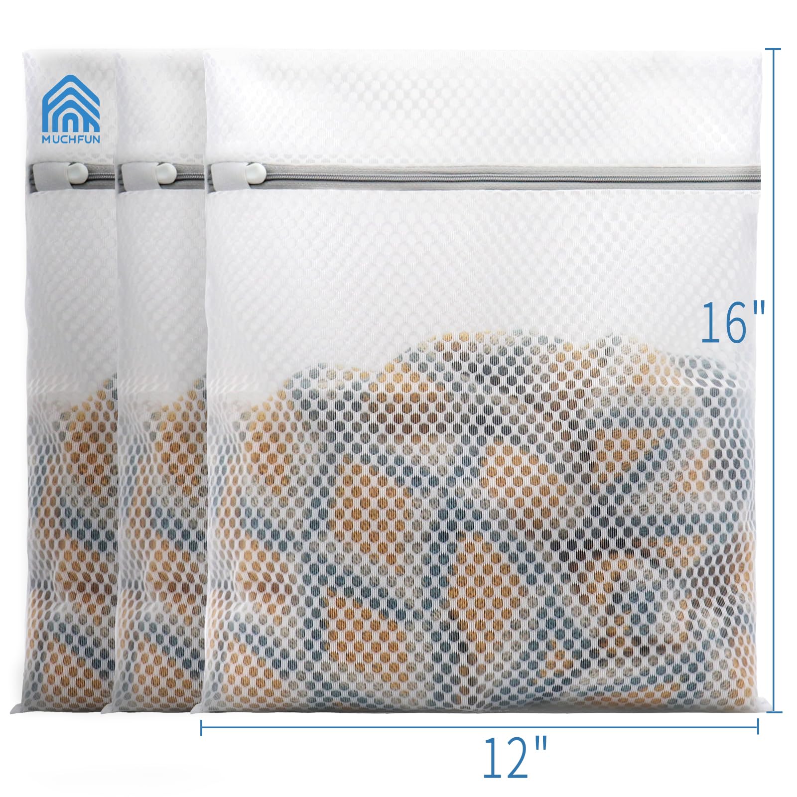 Muchfun anti rust zipper with auto lock on laundry bag