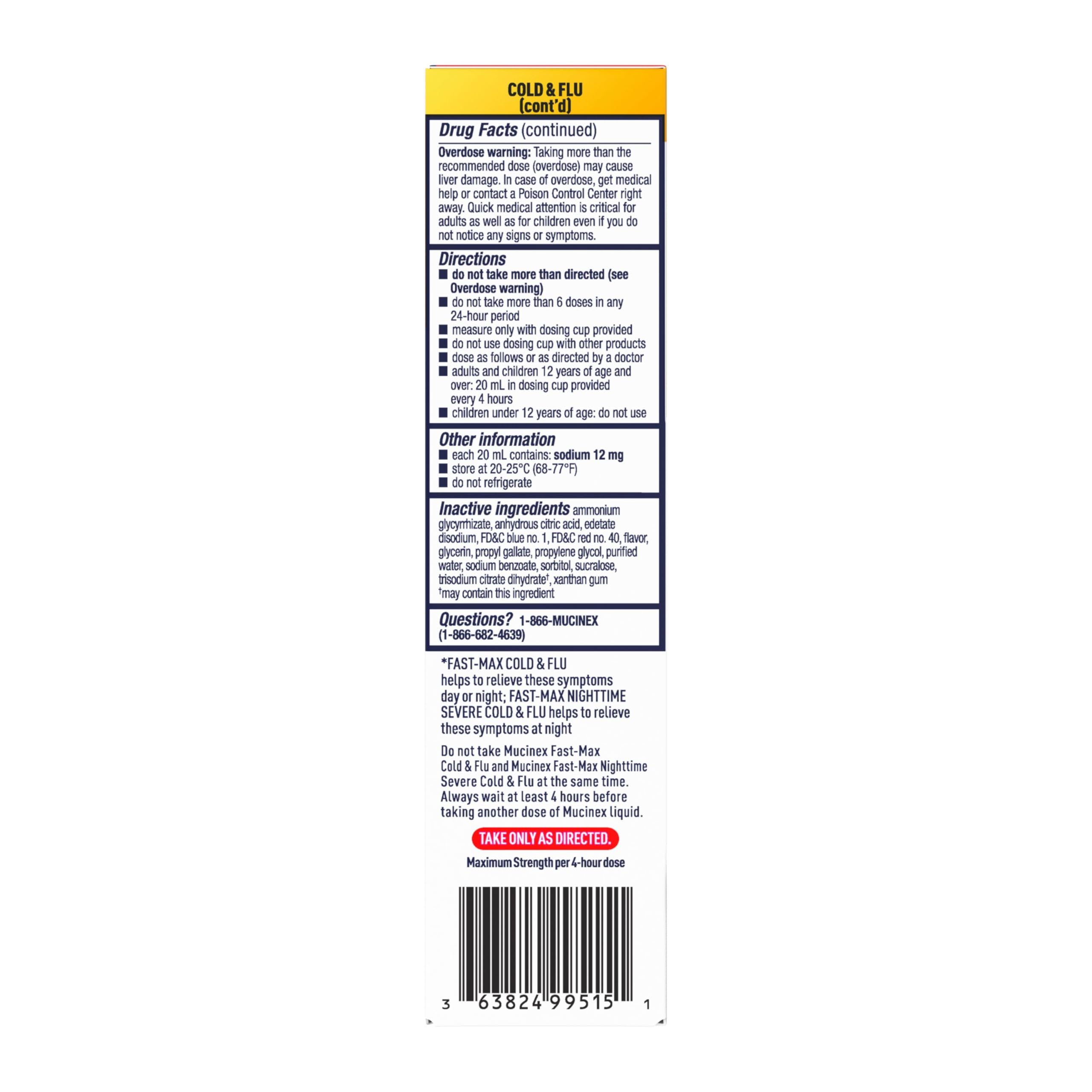 Adults 12+ years designation on Mucinex packaging