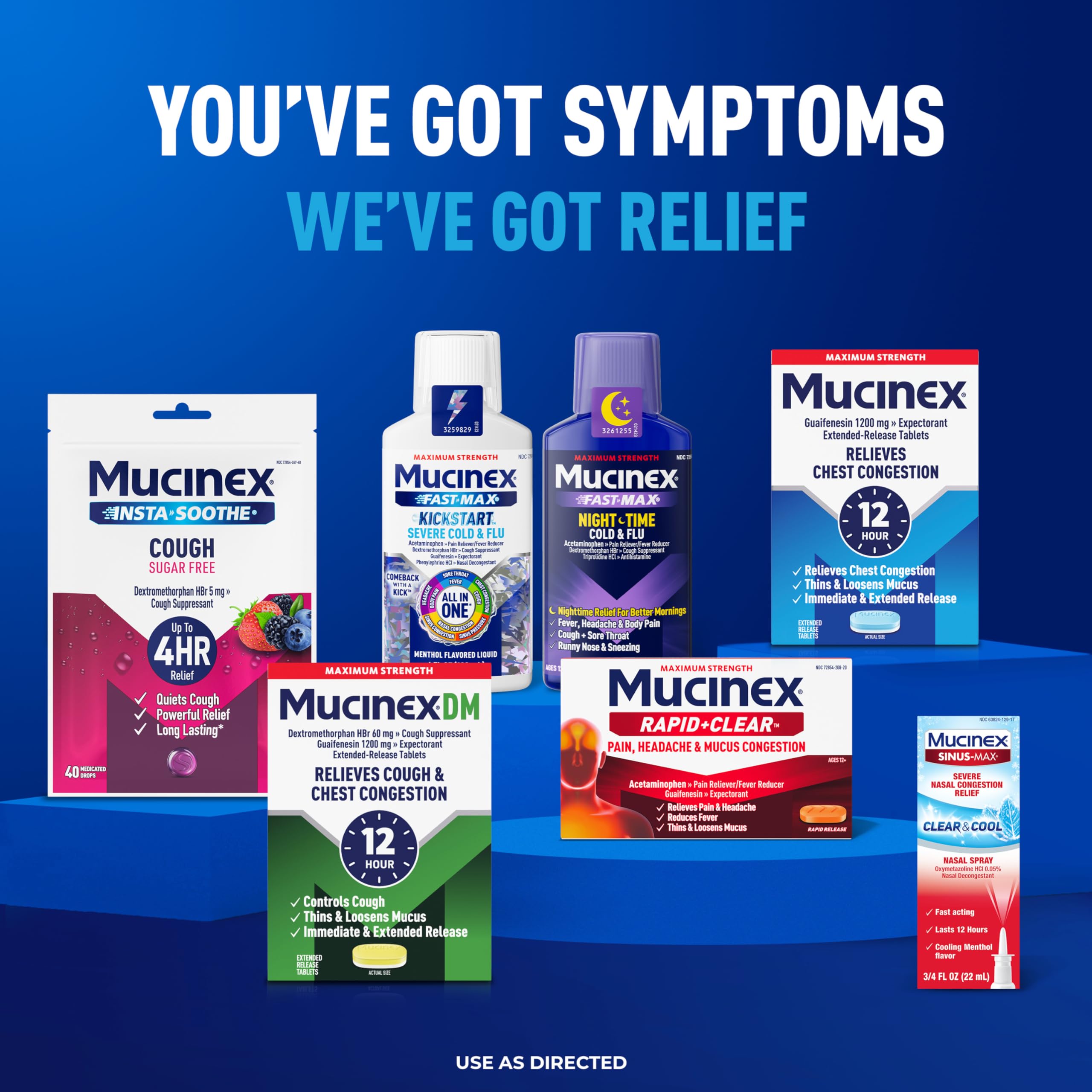 Daytime Mucinex Fast-Max active ingredients panel