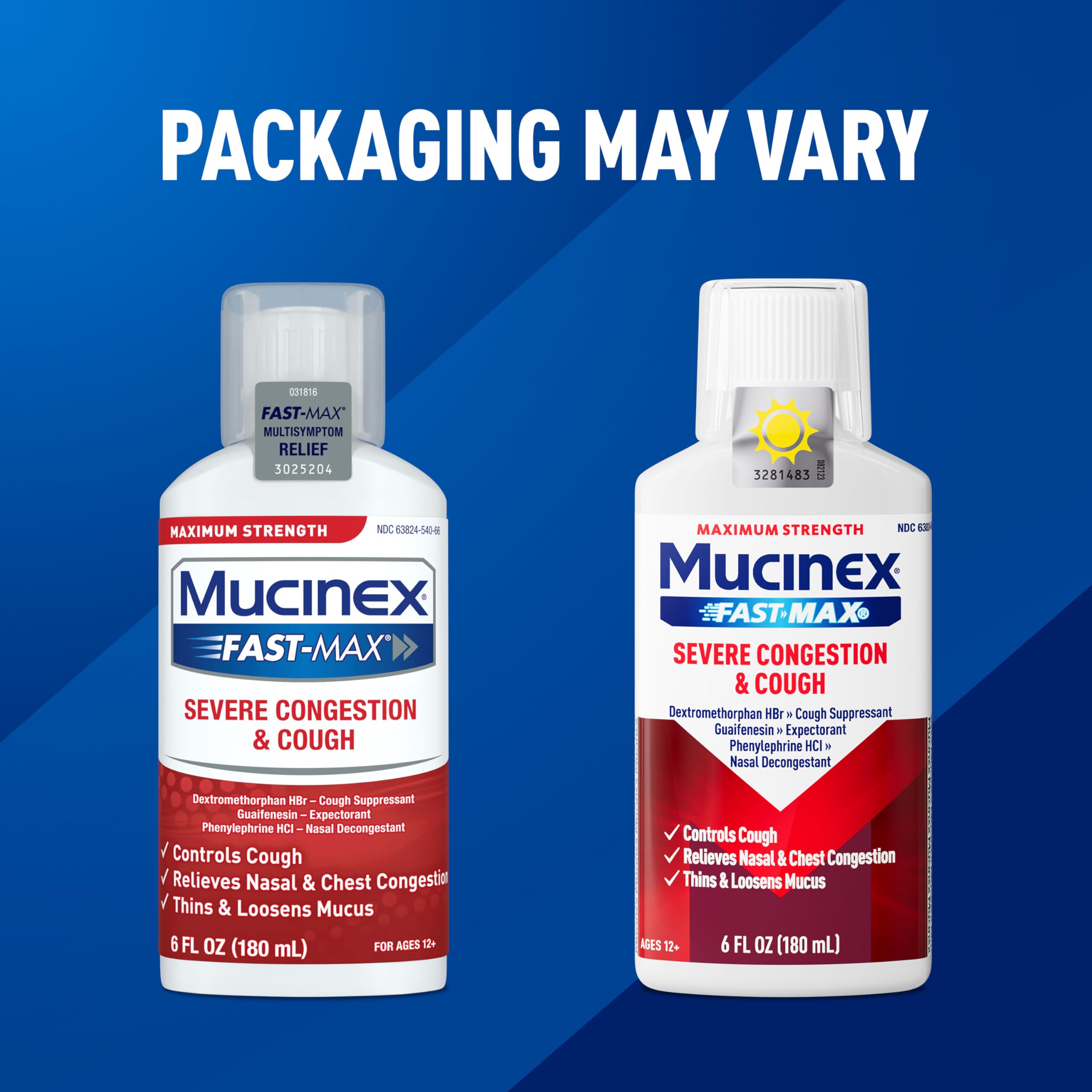 6 fluid ounce bottle of Mucinex fast-max liquid