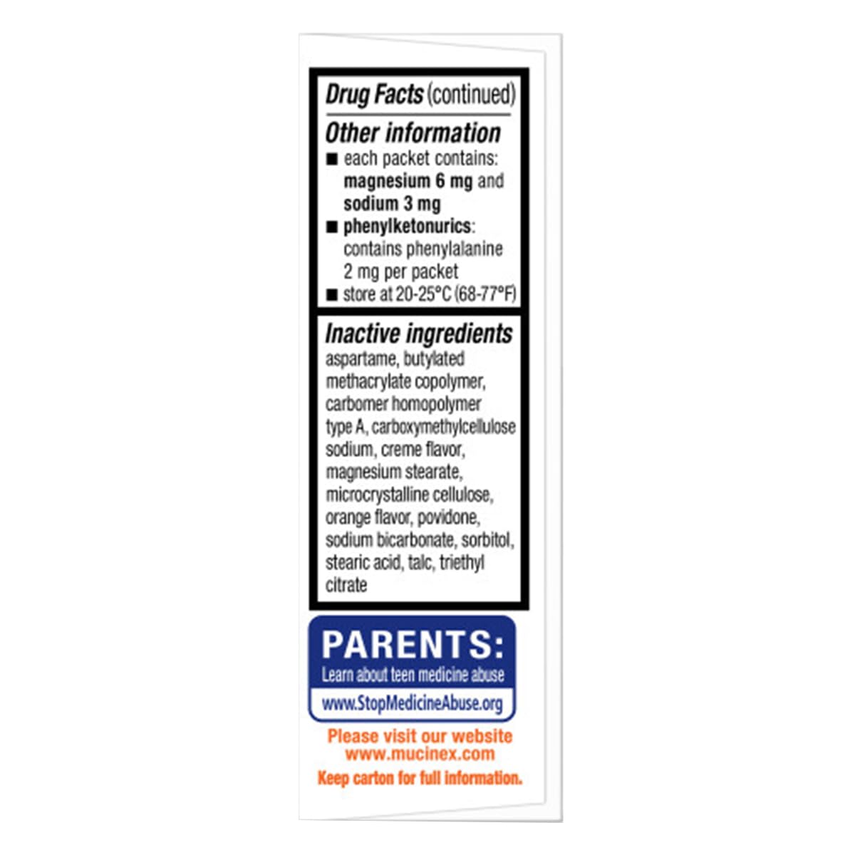 Guaifenesin 50 mg per packet label