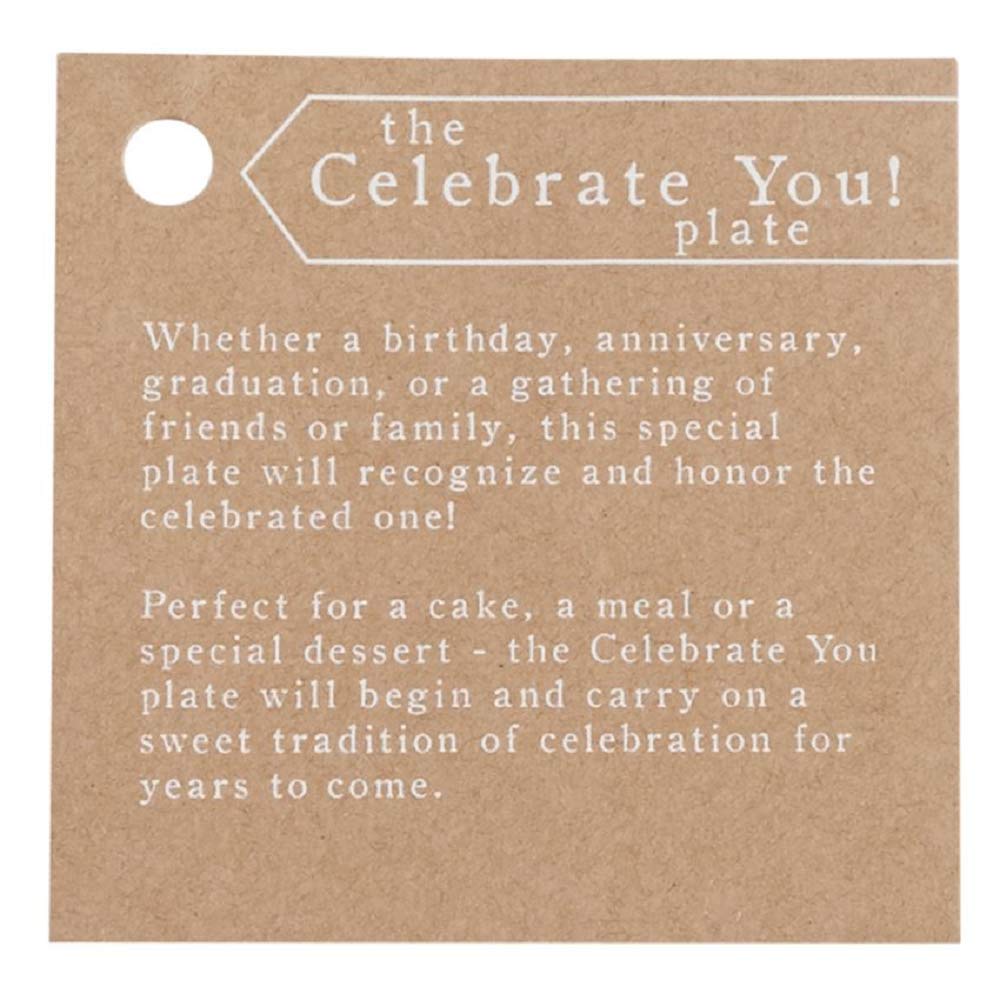 Mud Pie Celebrate You Dinner Plate white dolomite ceramic