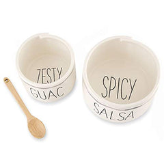 Hand-painted stripe detail on white Mud Pie set