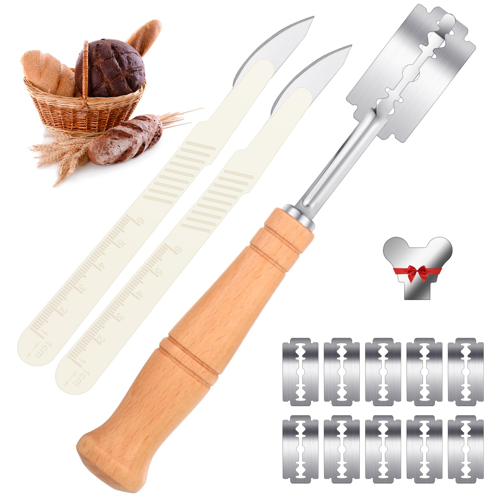 Mudder Bread Lame knife with wooden handle