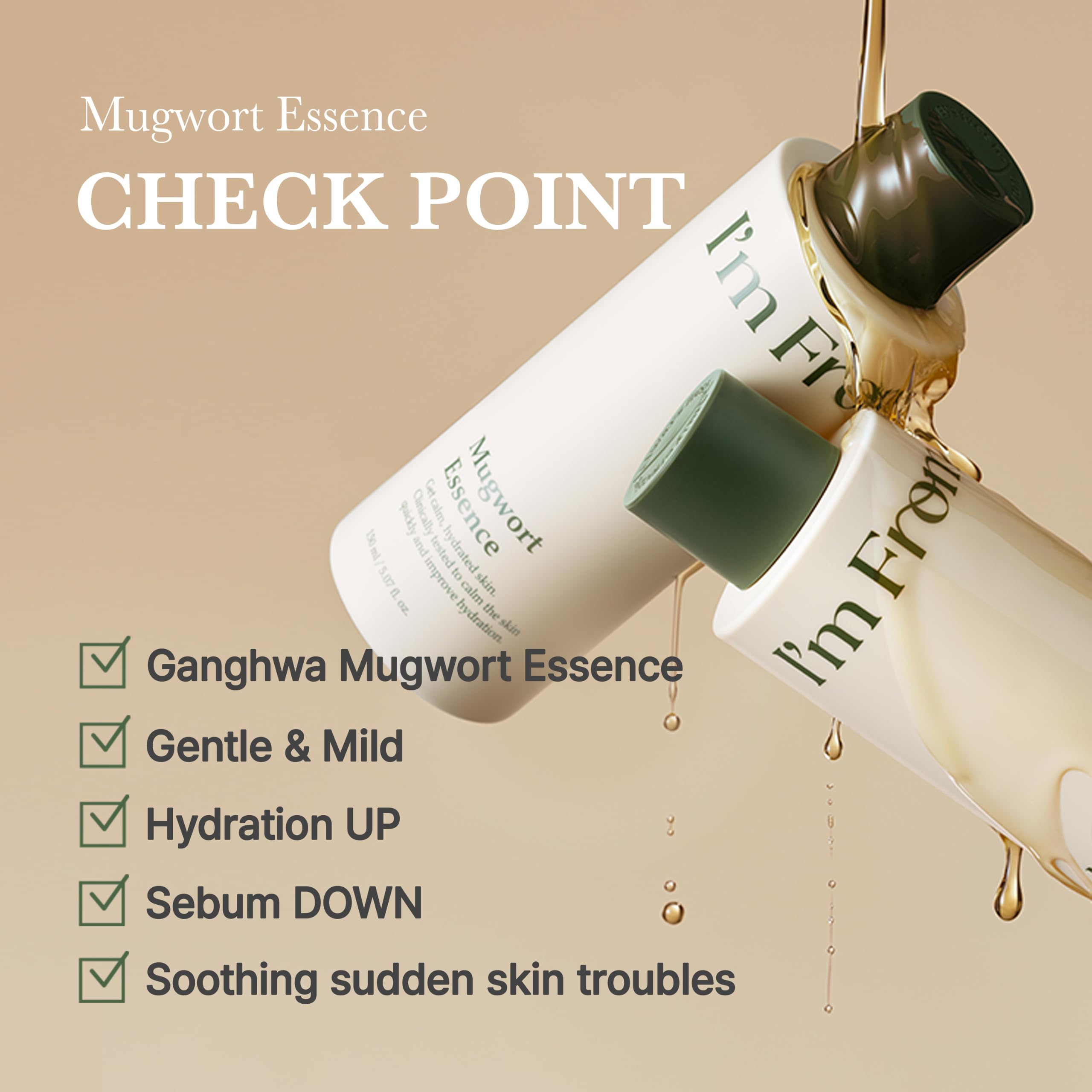 Lightweight hydrating Mugwort essence with quick absorption