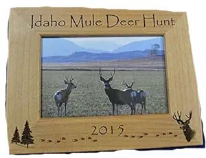 Mule Deer Hunt Picture Frame 4x6 Alder Wood