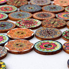 20mm diameter wooden buttons multi-color