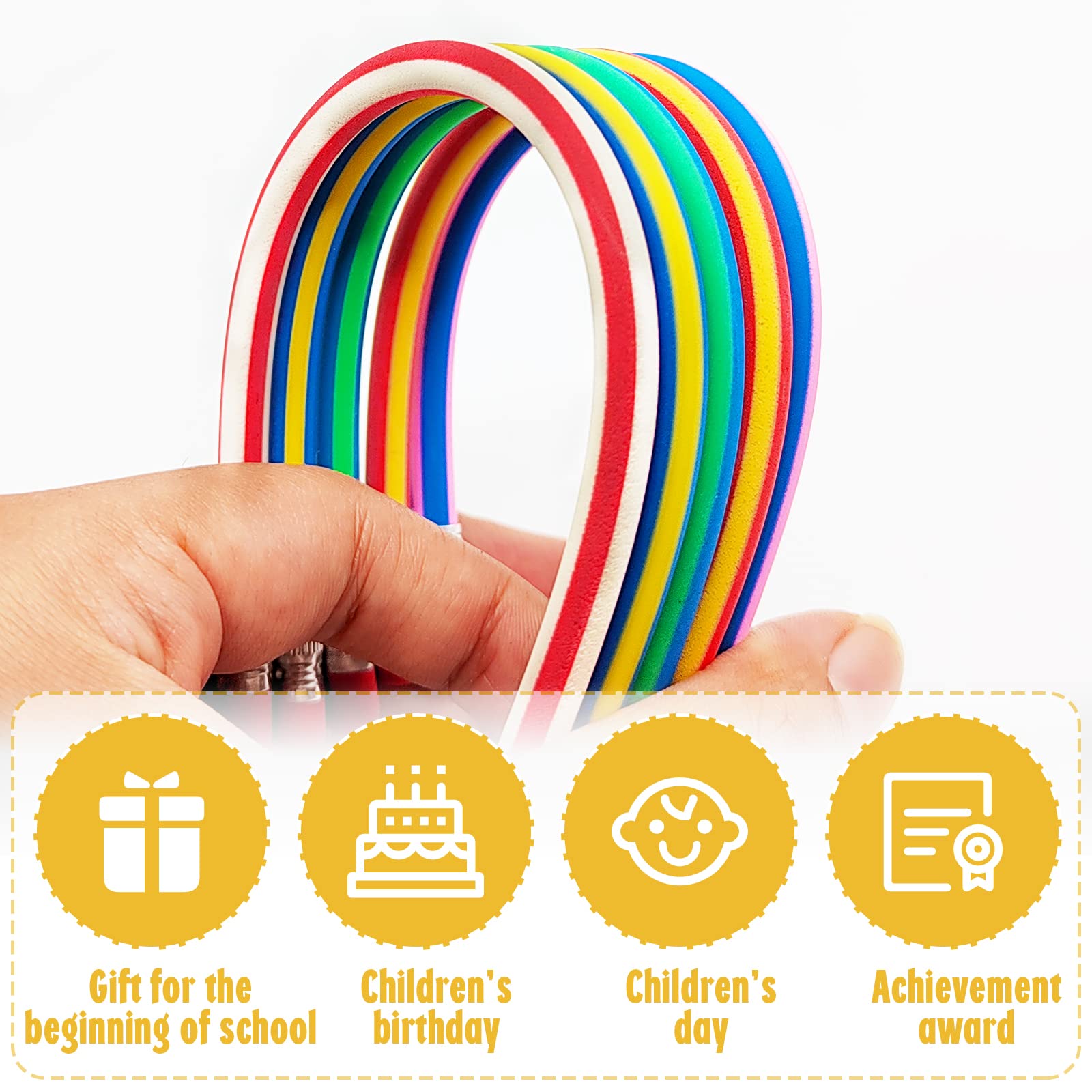 Multi-colored striped pencils set for kids parties