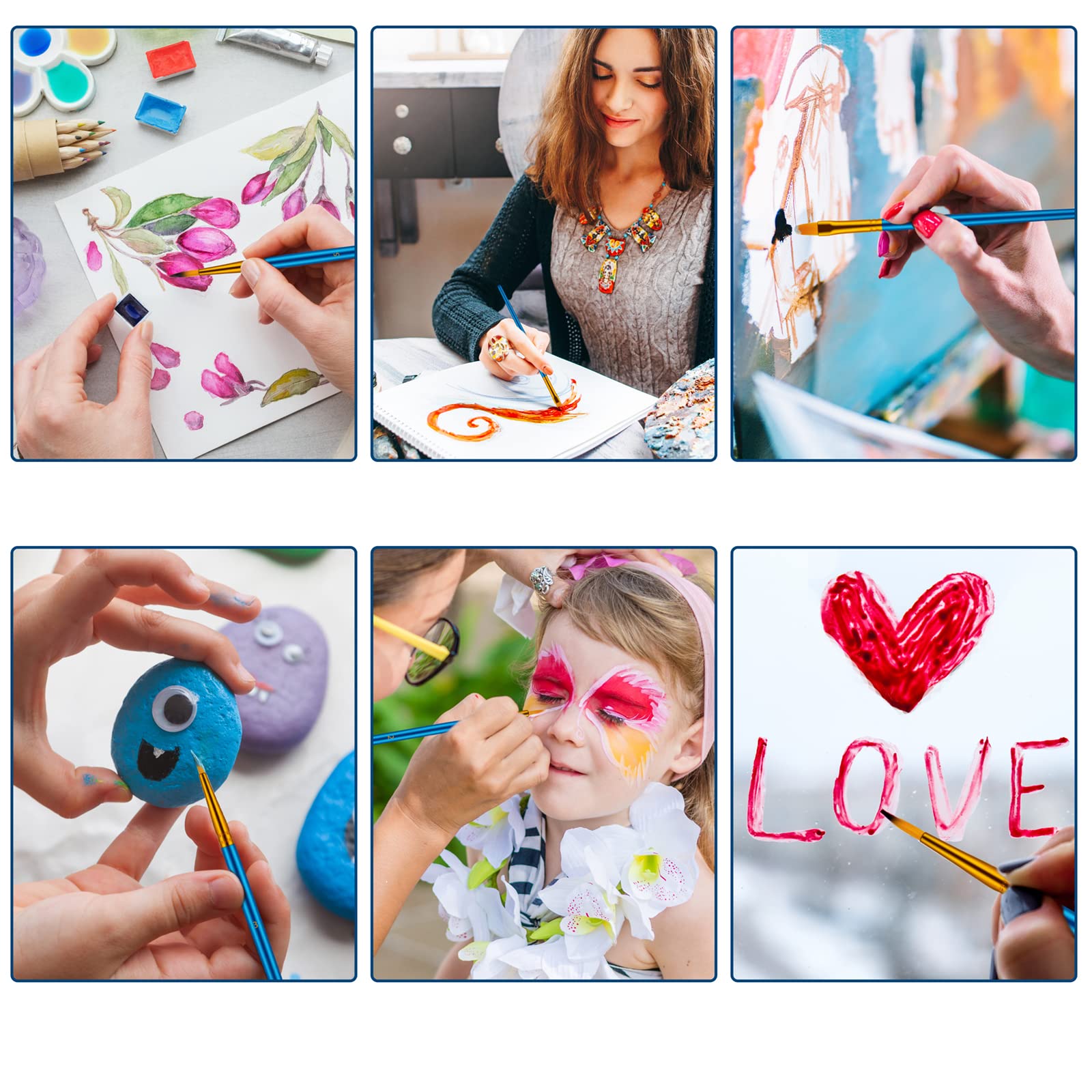 Versatile art brushes for classroom and travel use