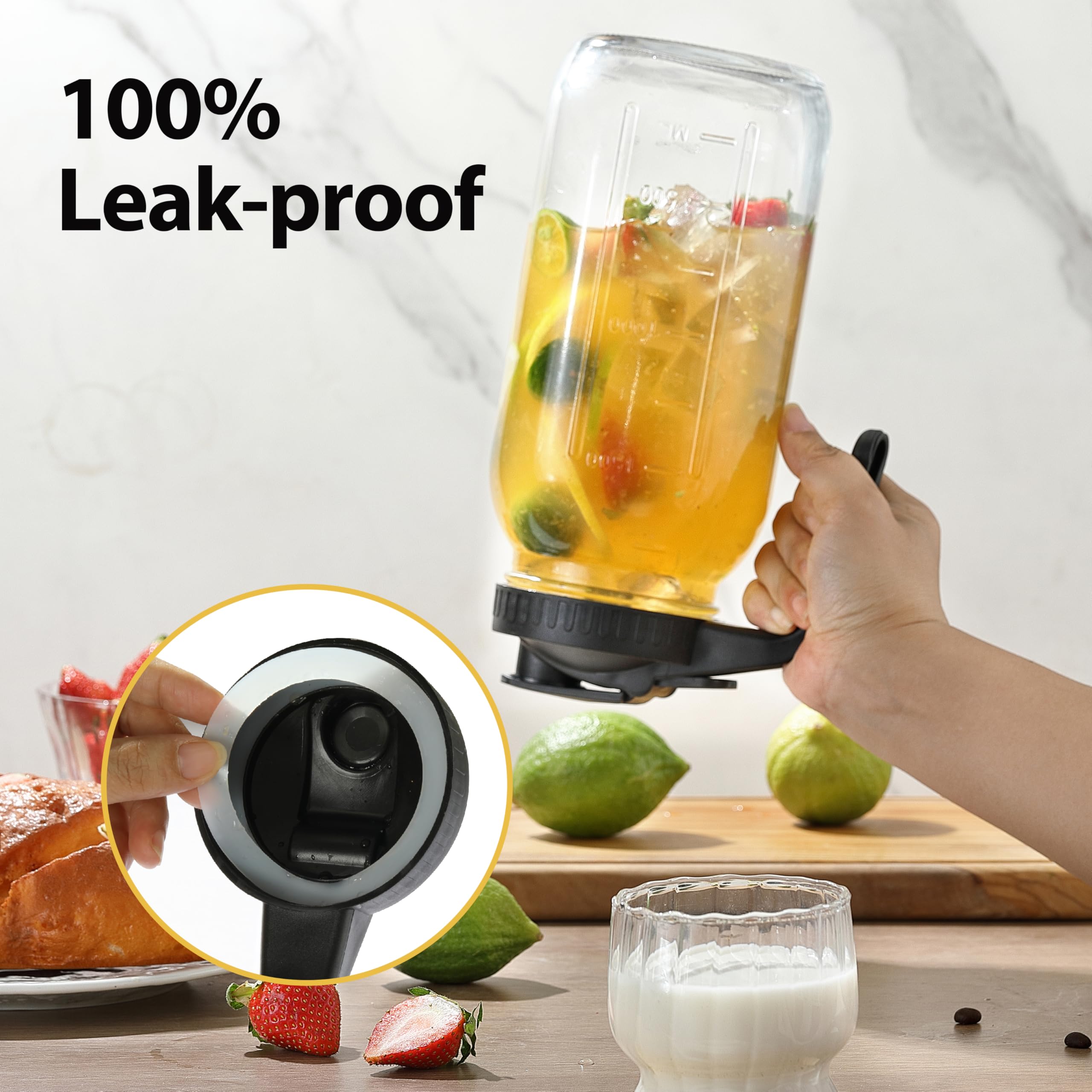 Multi-purpose glass jug for iced tea juice and milk