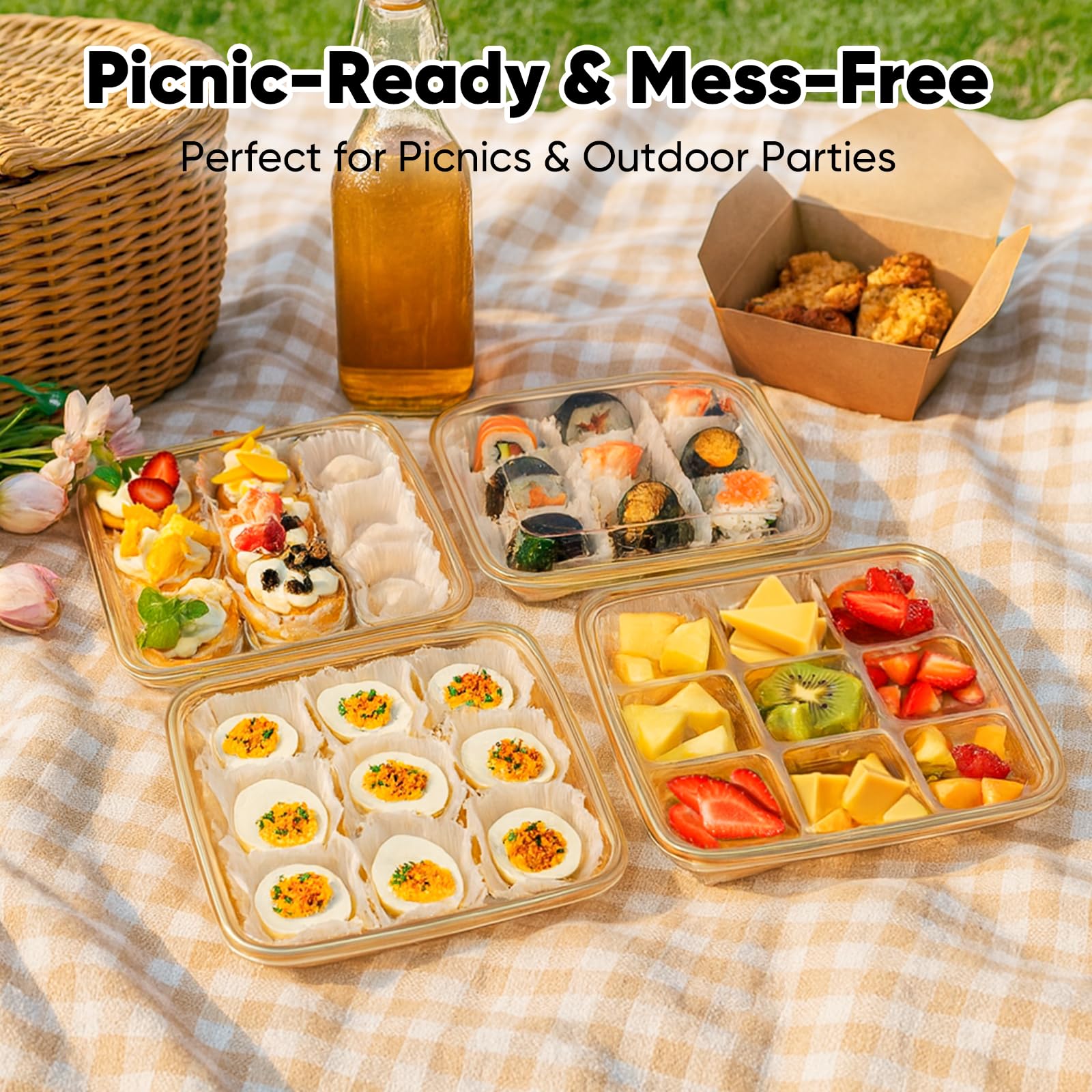 multi-purpose serving tray for deviled eggs sushi and desserts