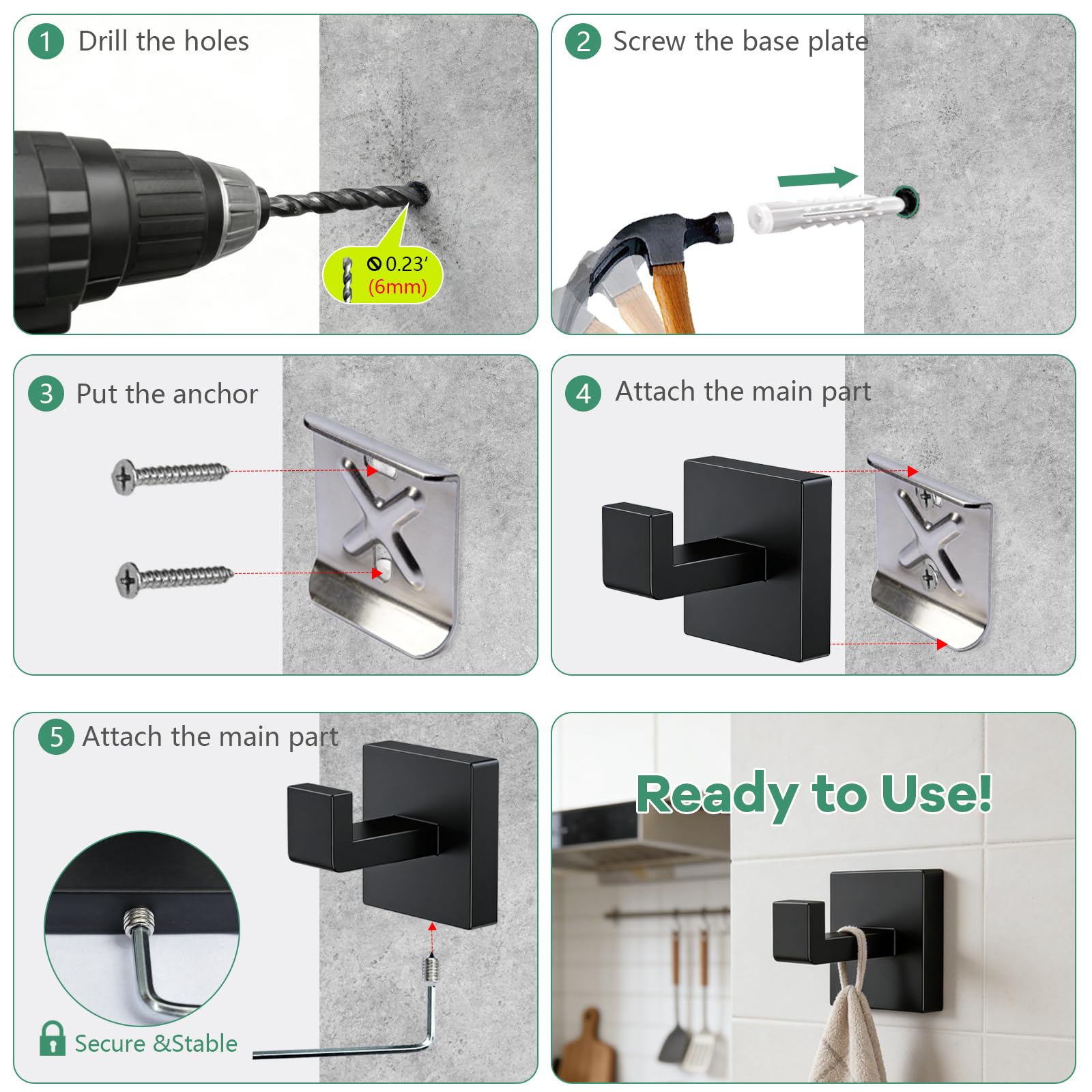 Versatile hook suitable for bathrooms offices kitchens garages bedrooms