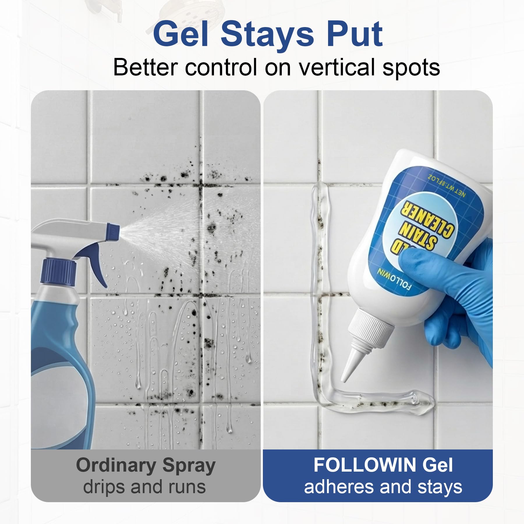 non-drip gel formula clings to caulk lines
