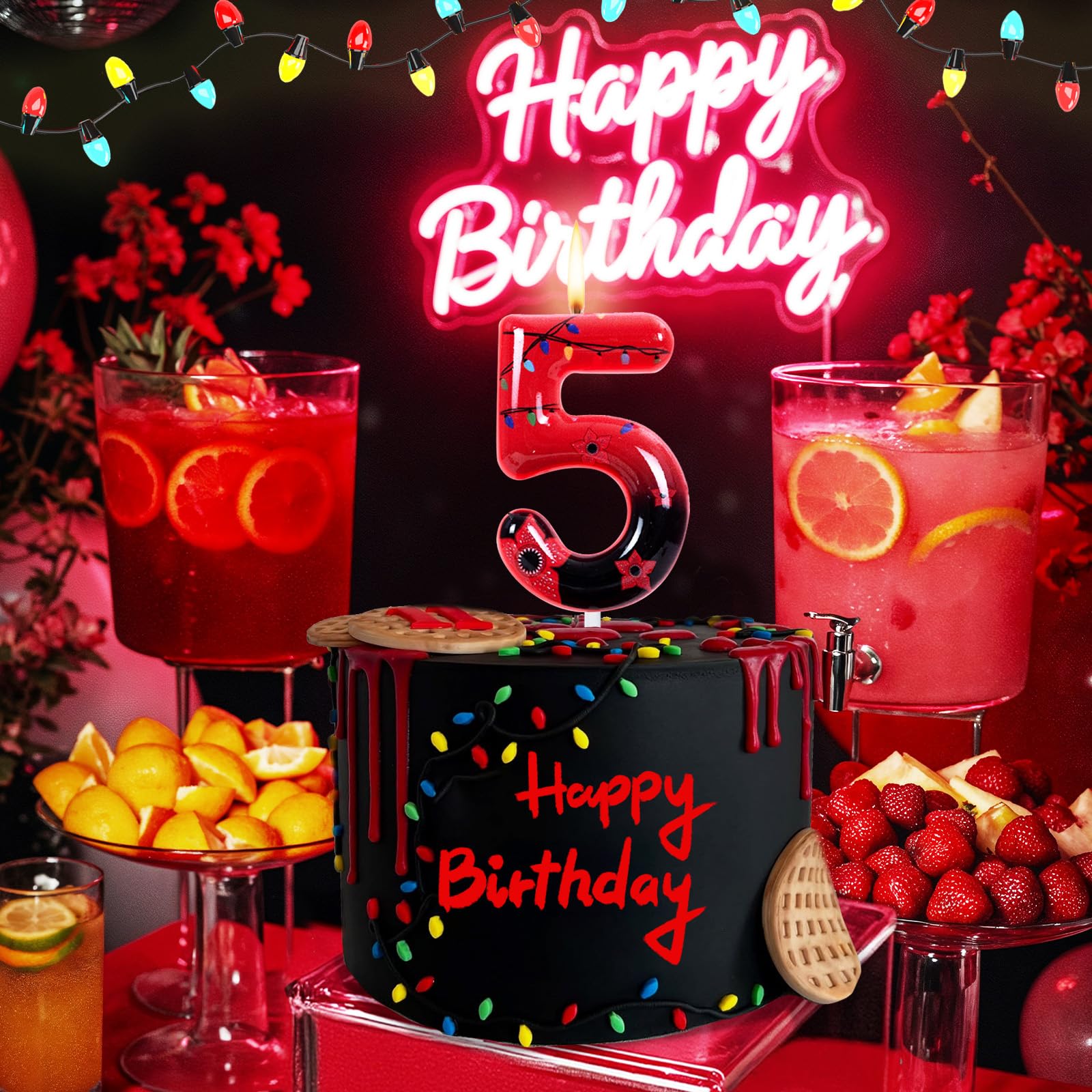 Multi-theme universal candle topper for retro parties