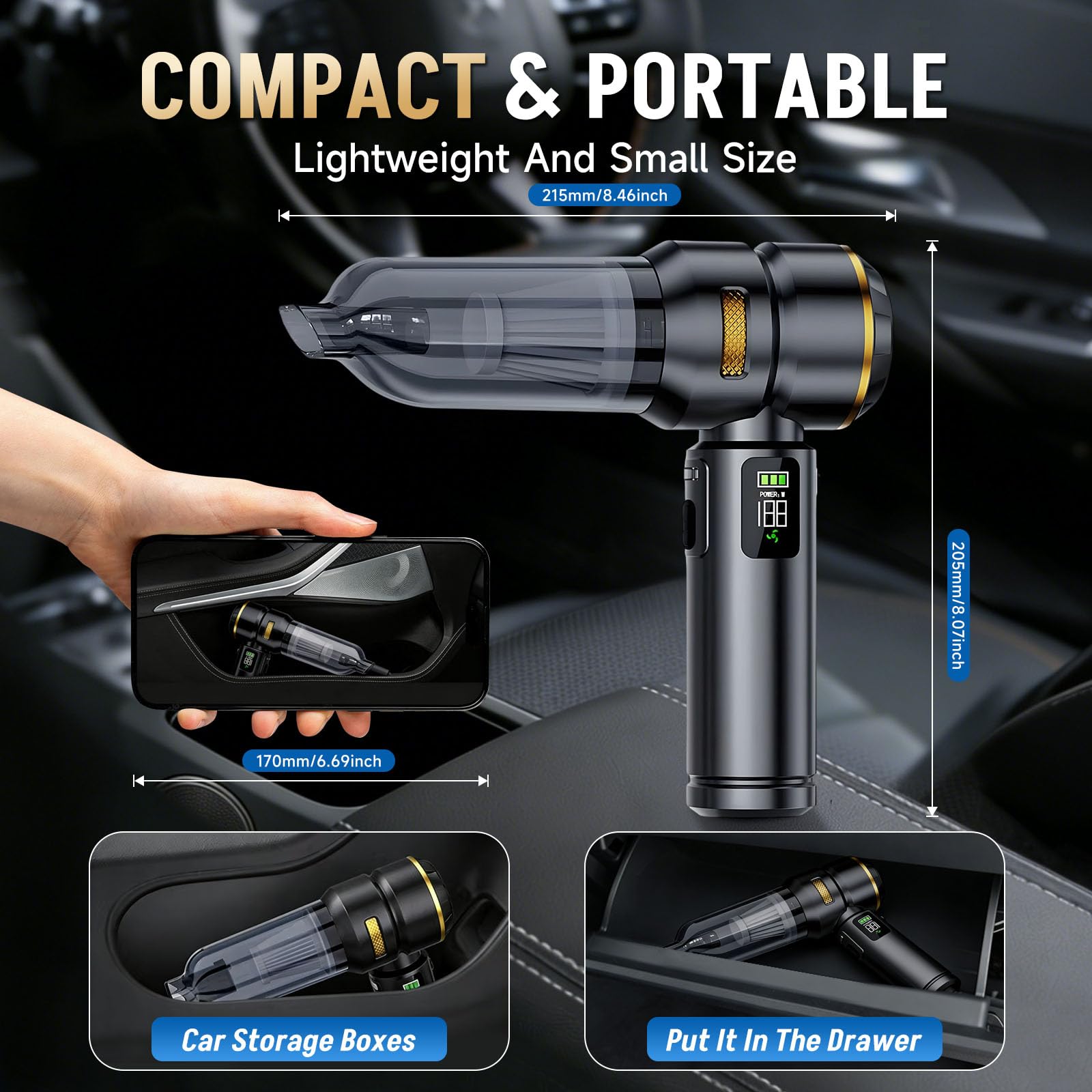 4-in-1 vacuum functions include inflating pumping and blowing