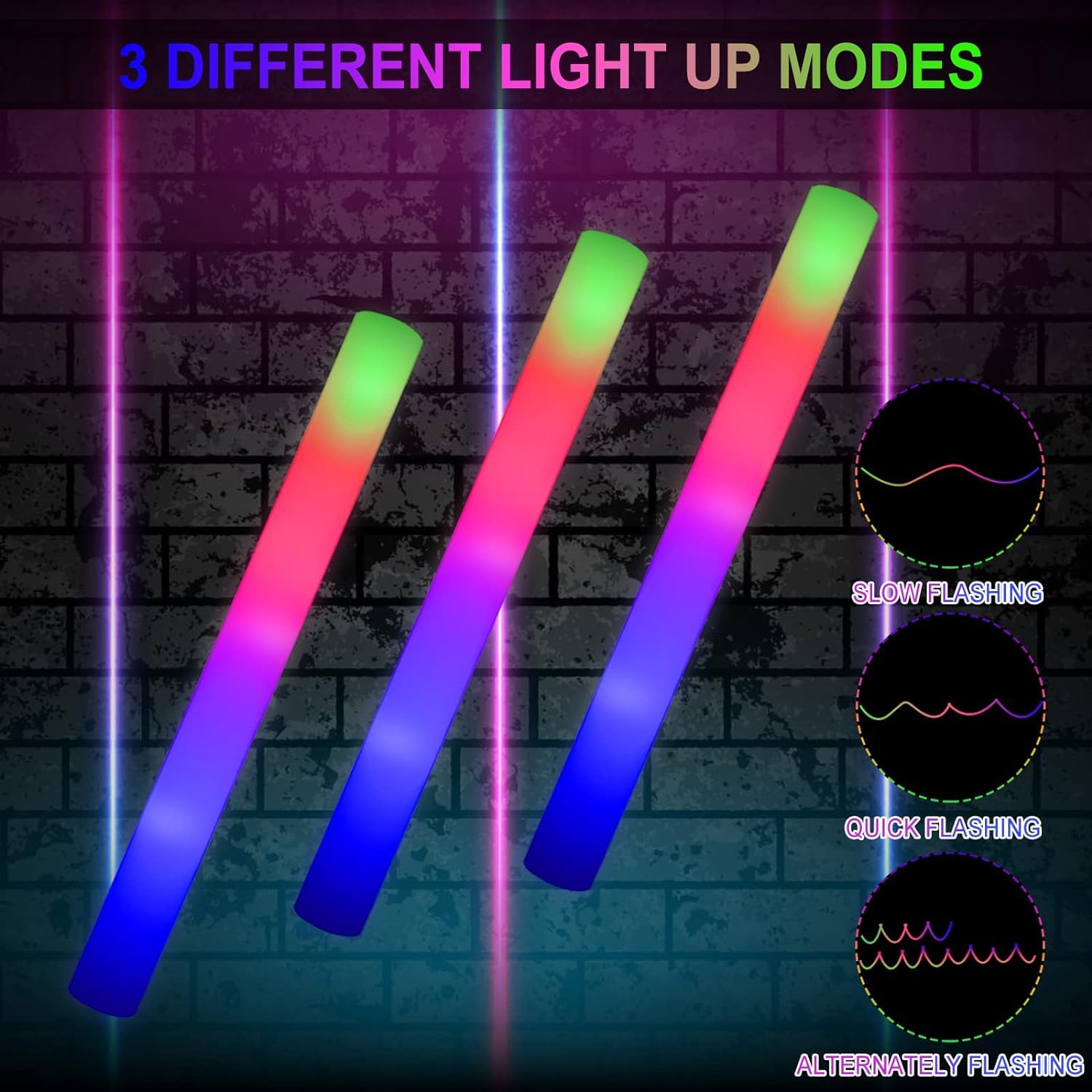 Multicolor glow sticks for parties and celebrations