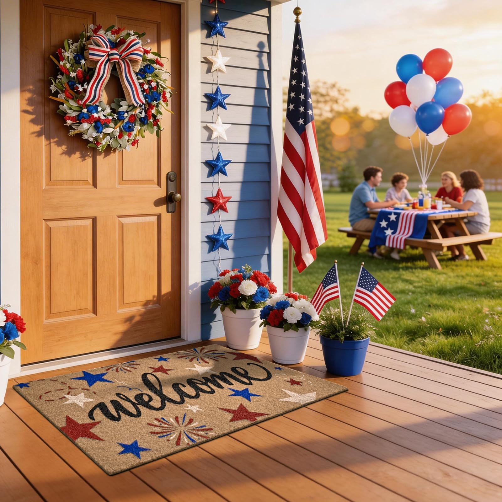 Front door mat fits most entryways 17x29 inches