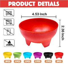 Yellow salsa bowl from multicolor plastic set