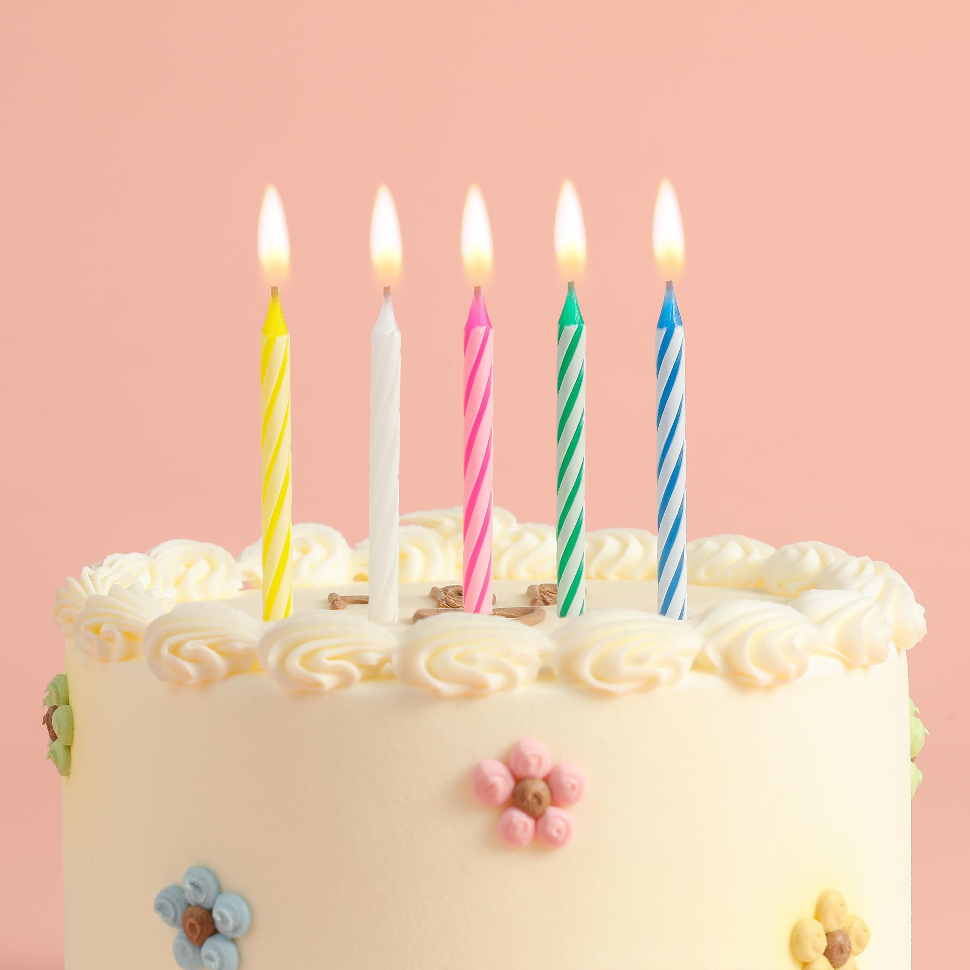Assorted blue white yellow pink green colors for spiral candles