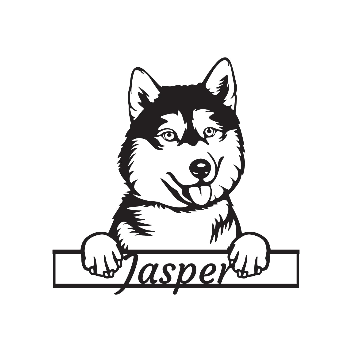 Indoor use dog sign with 3-year guarantee