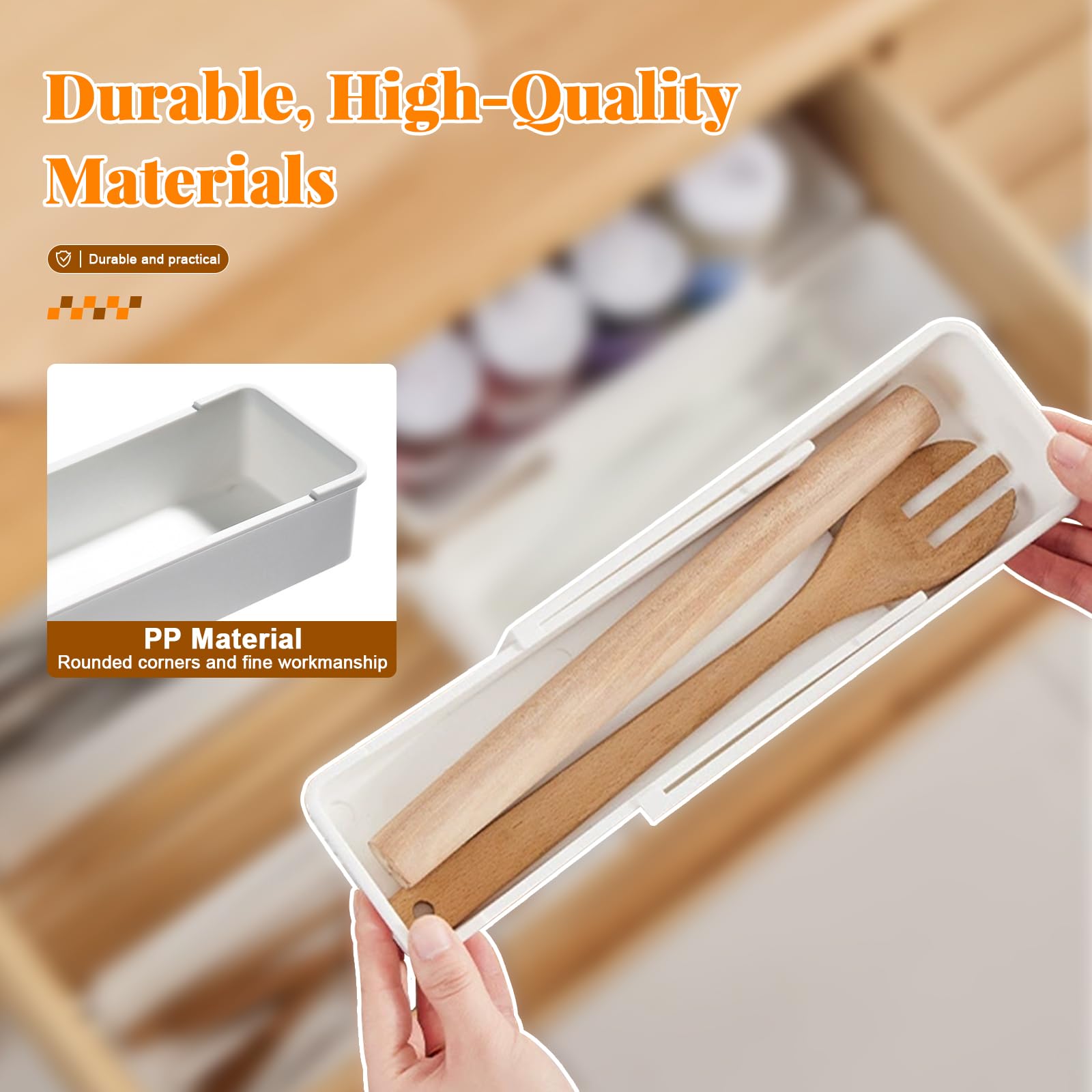 Locking expandable tray in extended position for stability