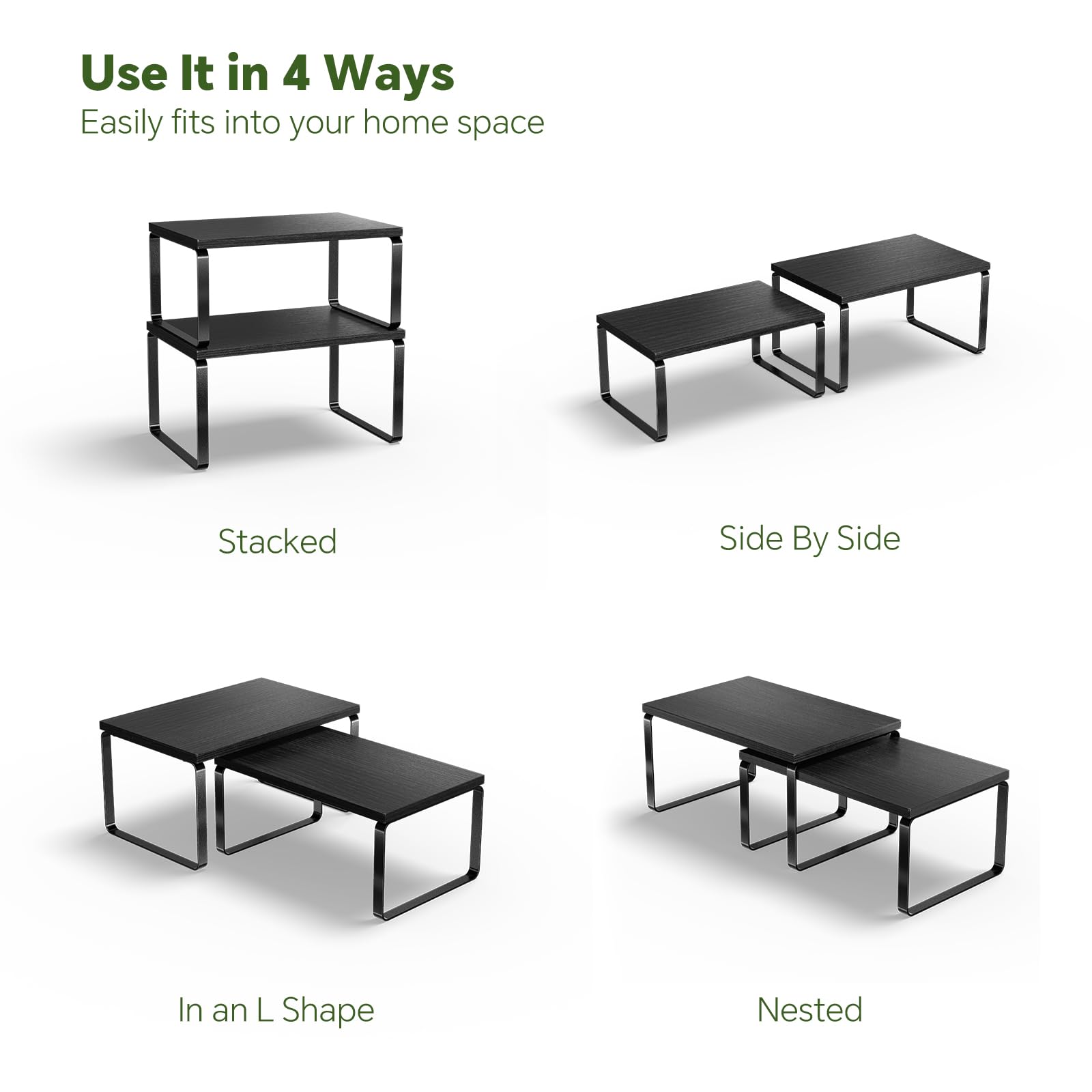 Multipurpose kitchen counter shelf used for storage and display
