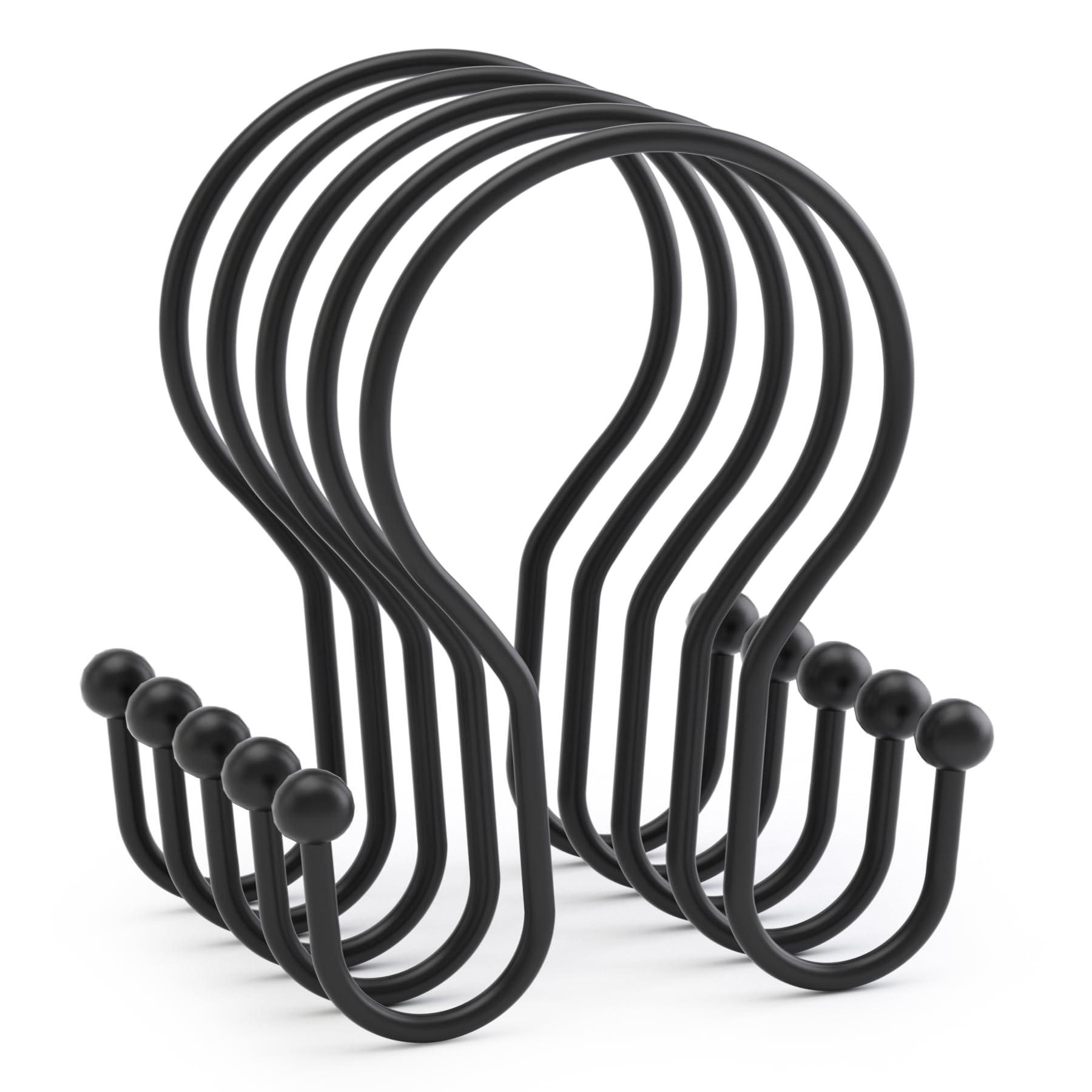 Premium metal shower curtain hooks for bathroom use