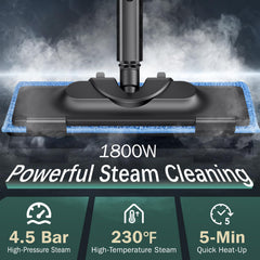 Multipurpose steam mop with 1.5l tank