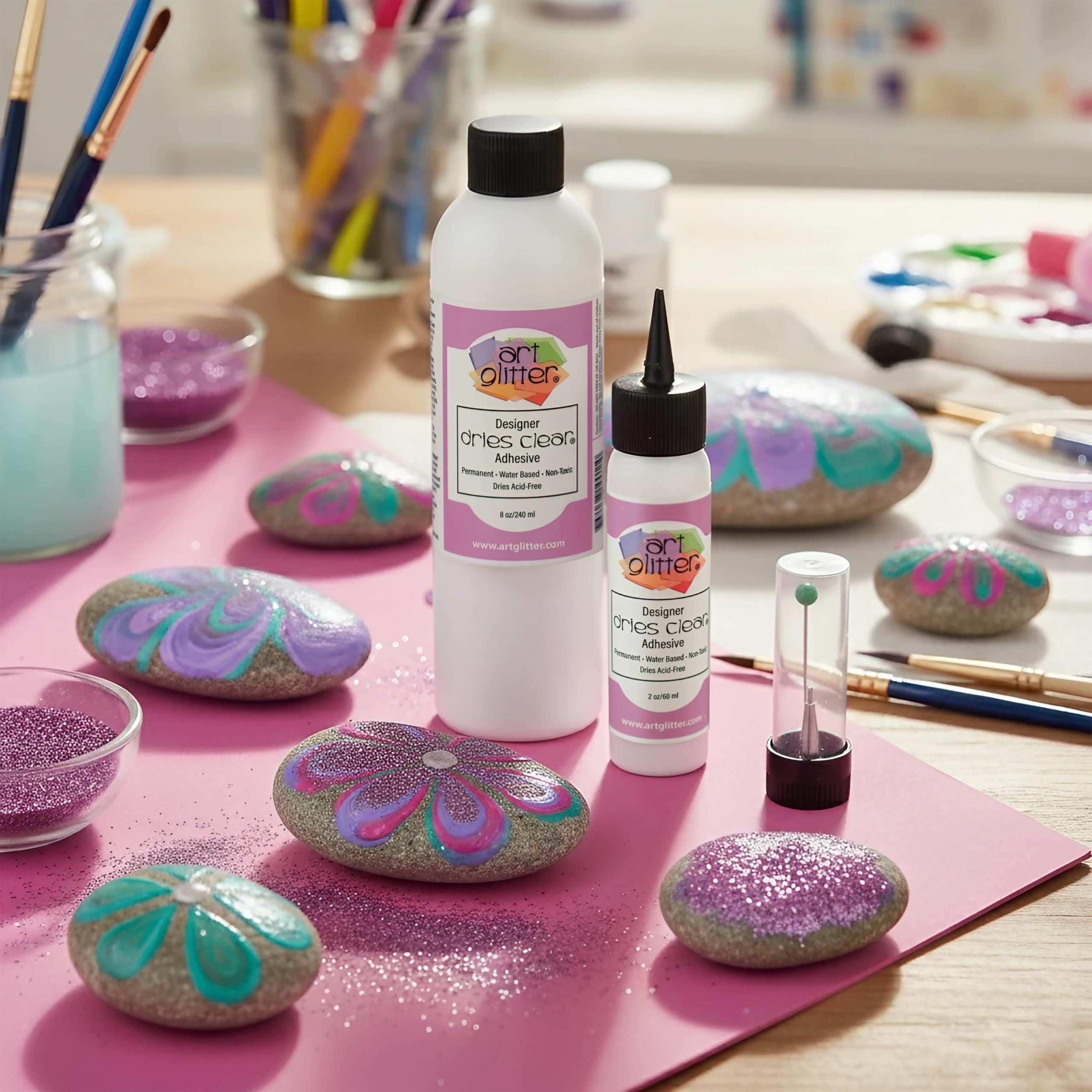 Multi-surface glue bonds paper art acetate acrylic leather and more