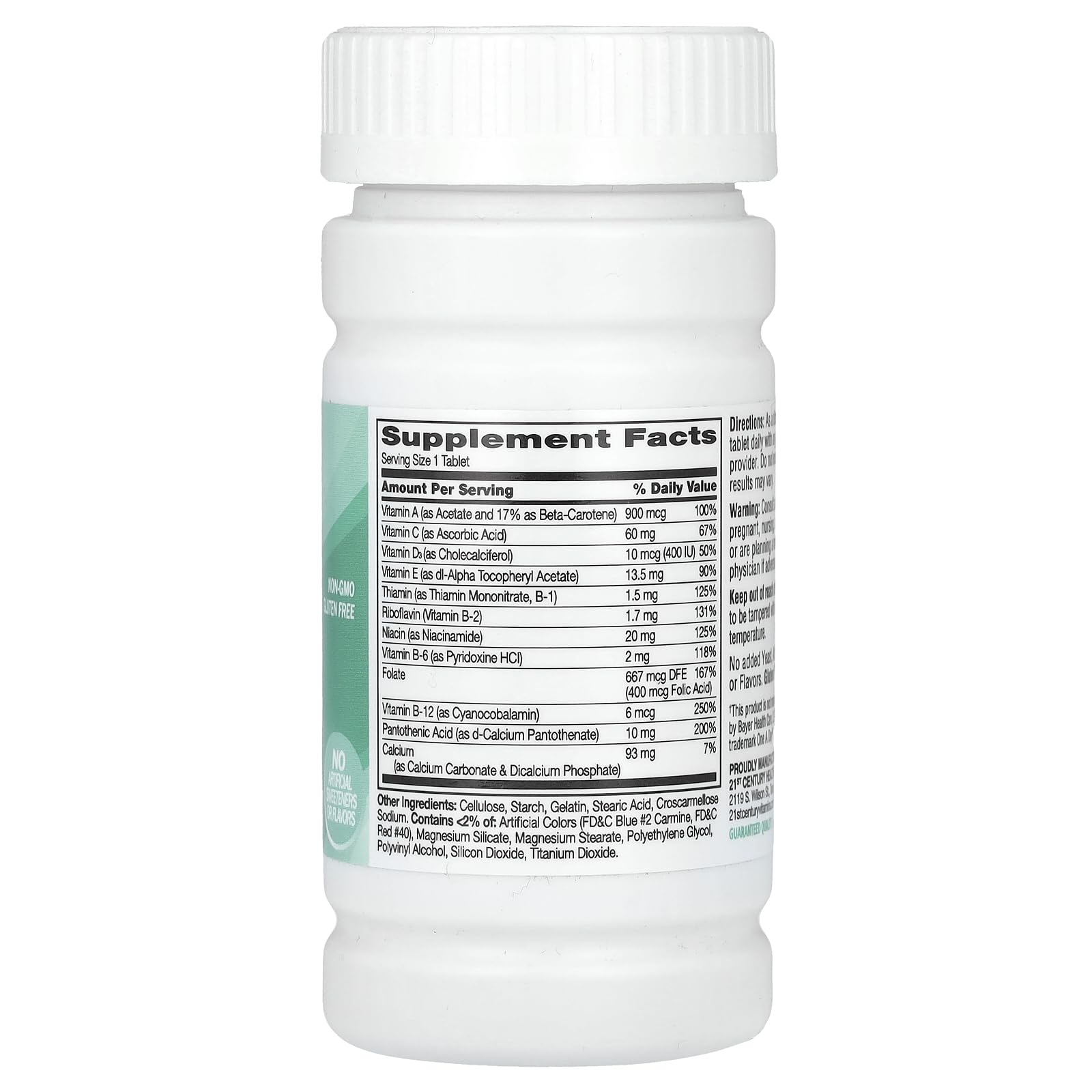 Gluten free multivitamin 100 tablets packaging